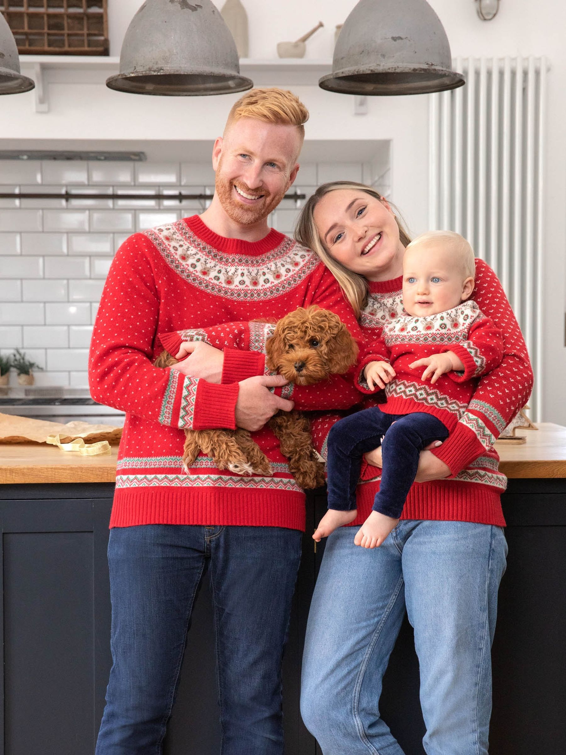 Red Knitted Christmas Reindeer Fair Isle Pattern Jumper - Image 3 of 6
