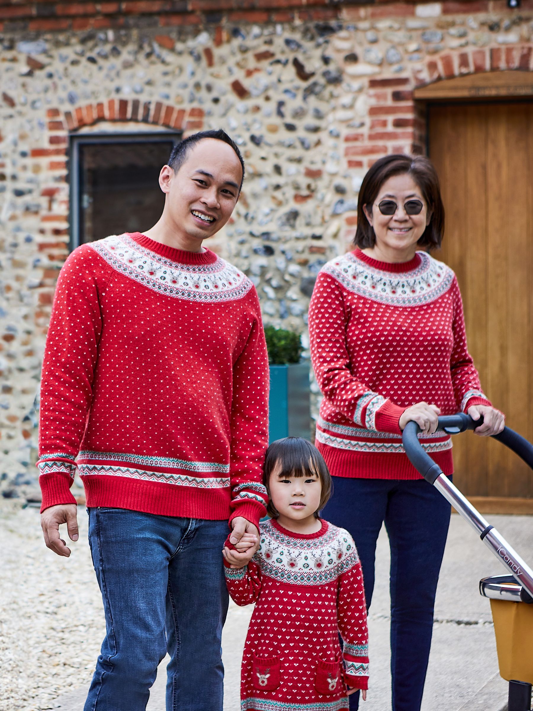 Red Knitted Christmas Reindeer Fair Isle Pattern Jumper - Image 4 of 6