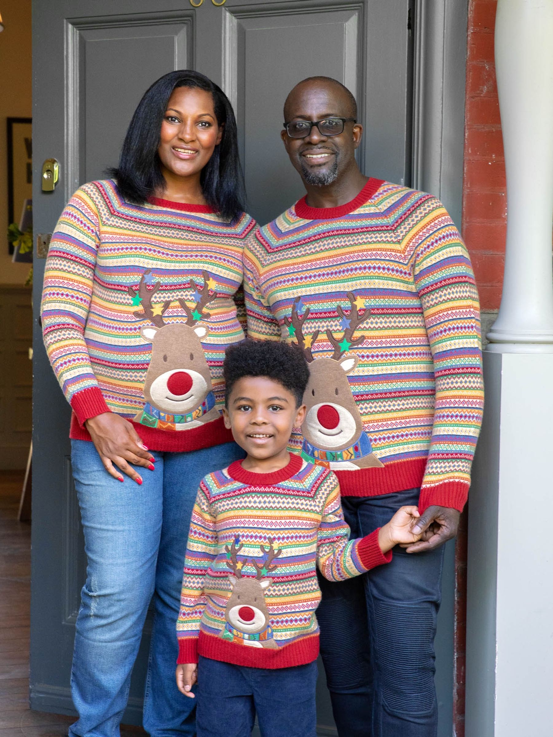 Multi Womens Reindeer Appliqué Fair Isle Pattern Jumper - Image 4 of 4