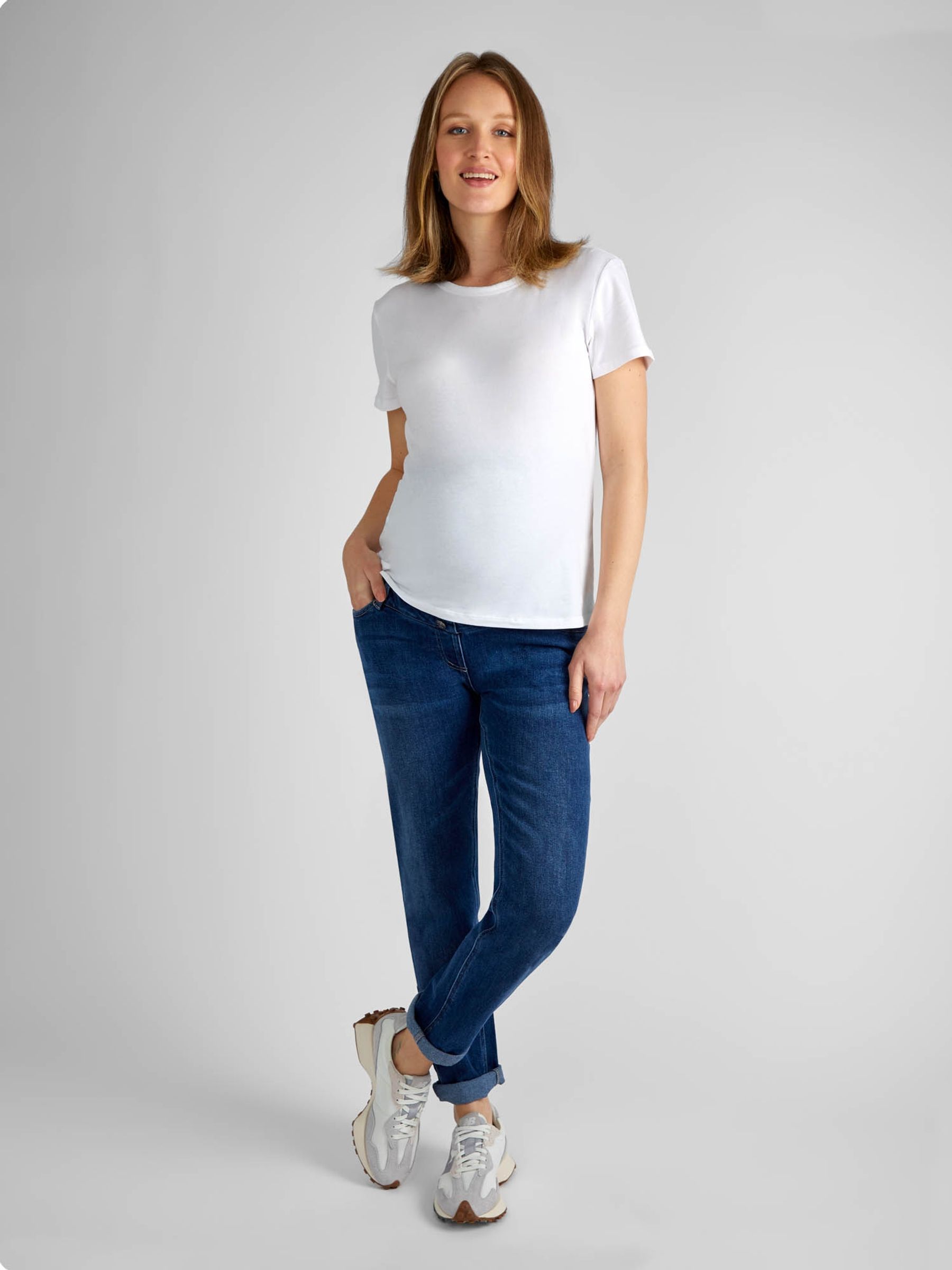 Mid Wash Mom Maternity Jeans - Image 1 of 4