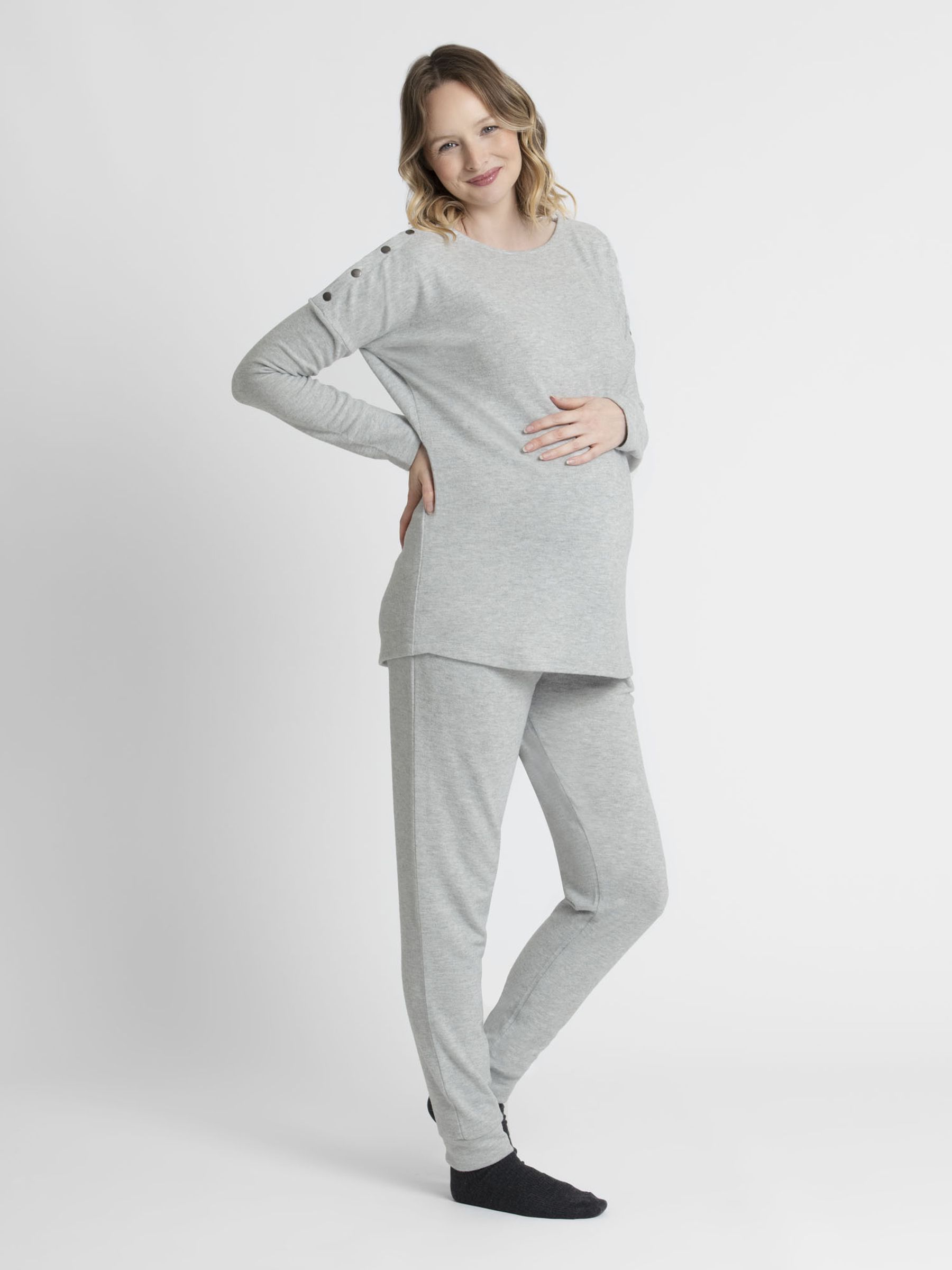 Supersoft Maternity Joggers in Silver - Image 1 of 3