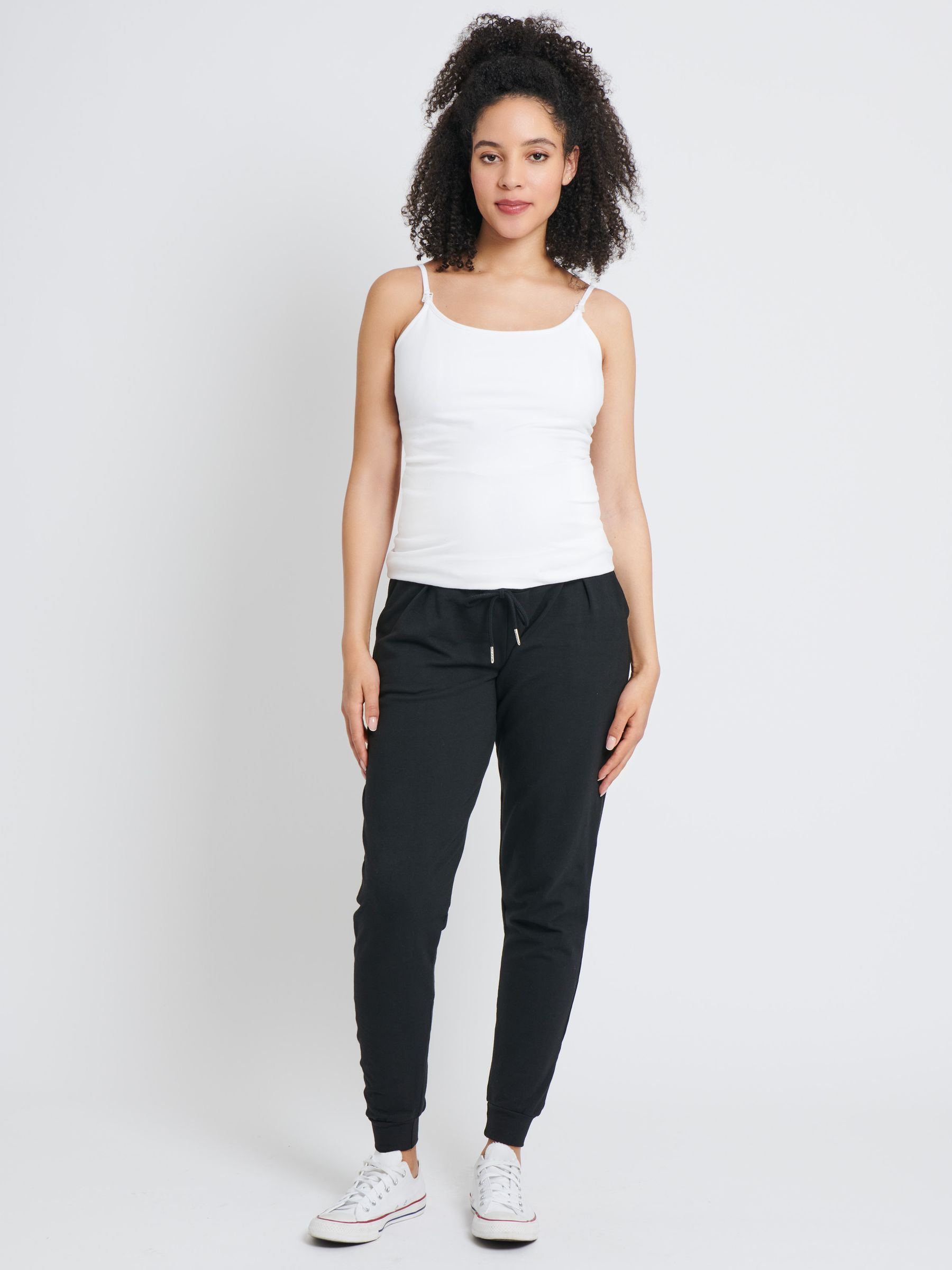 Black Loopback Maternity Joggers - Image 1 of 2