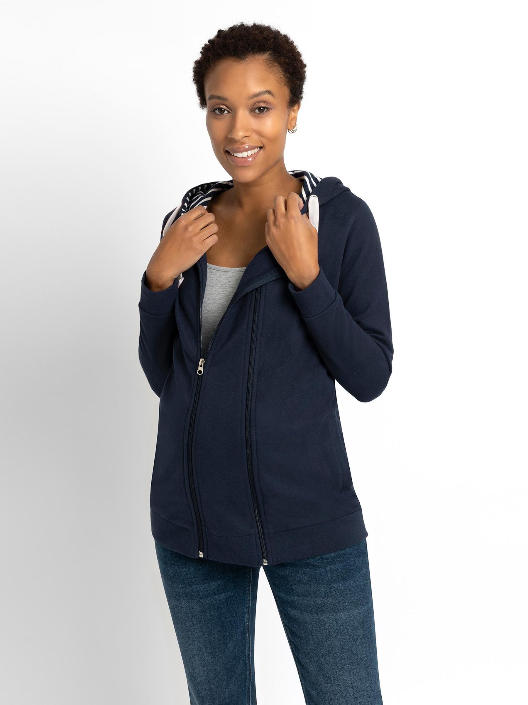 Navy Blue 3-in-1 Hoodie with Baby Carrier Panel - Image 4 of 4