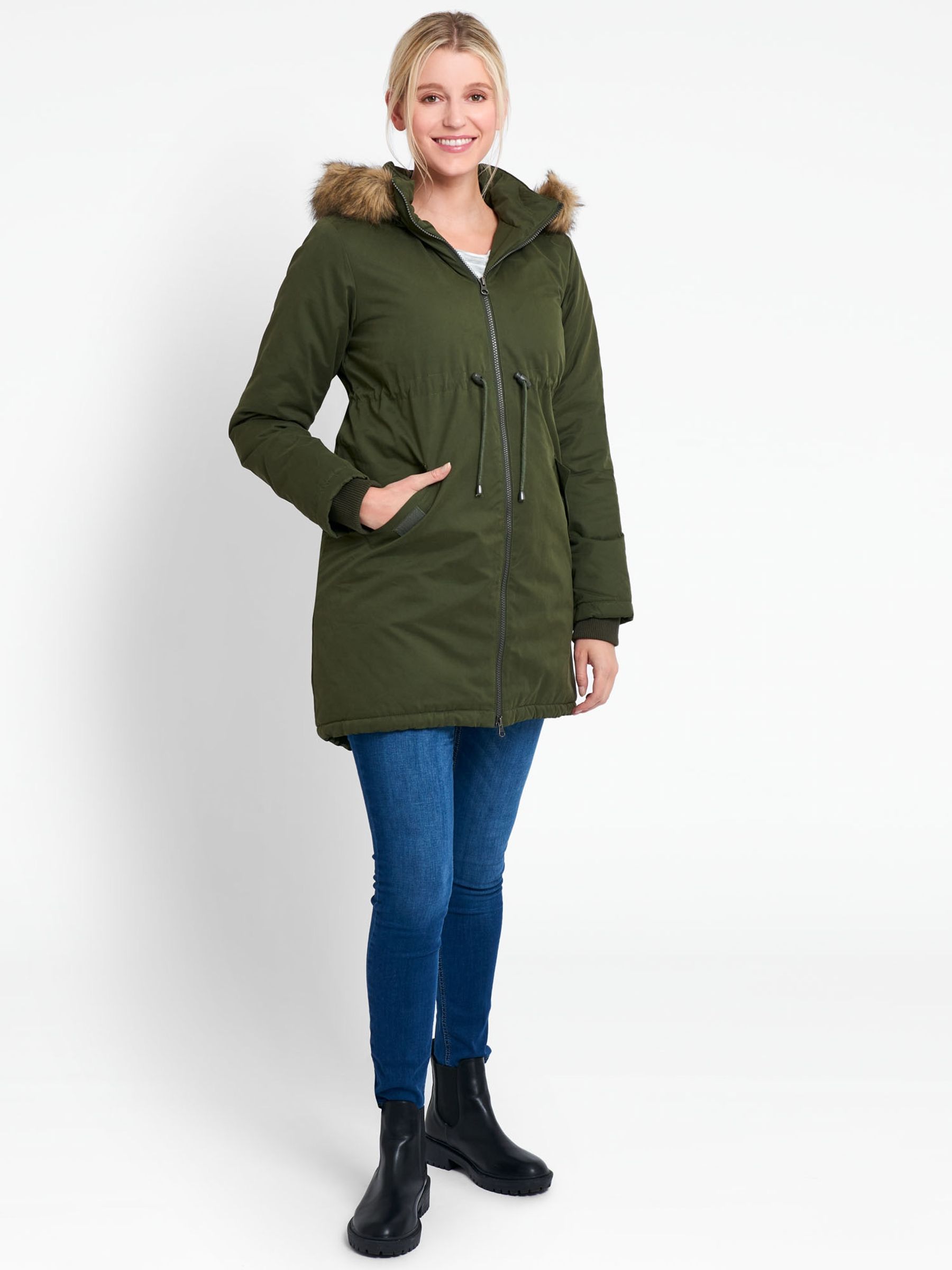 Khaki Cosy 2-in-1 Maternity Parka - Image 1 of 7