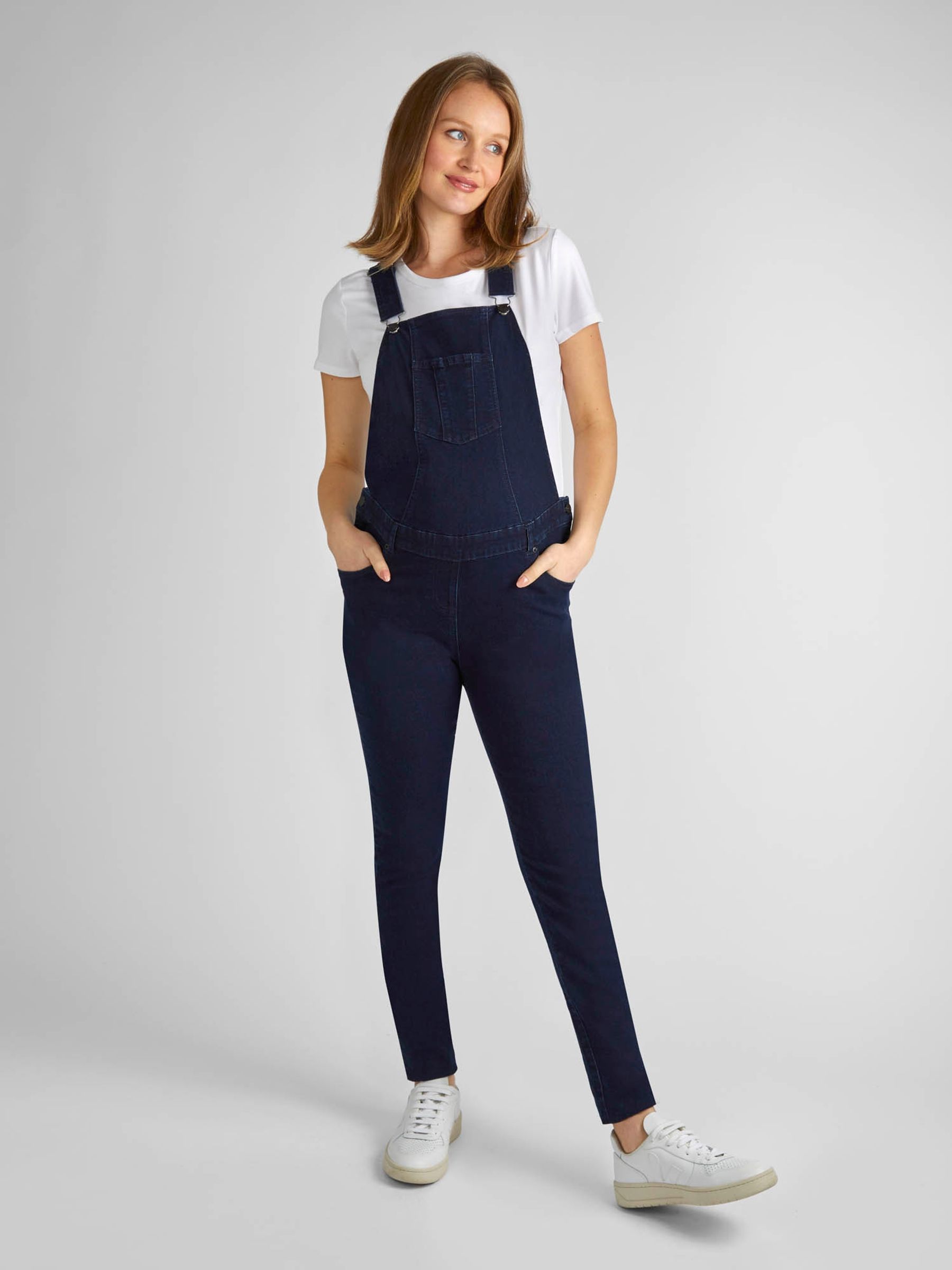 Dark Wash Maternity Denim Dungarees - Image 1 of 5