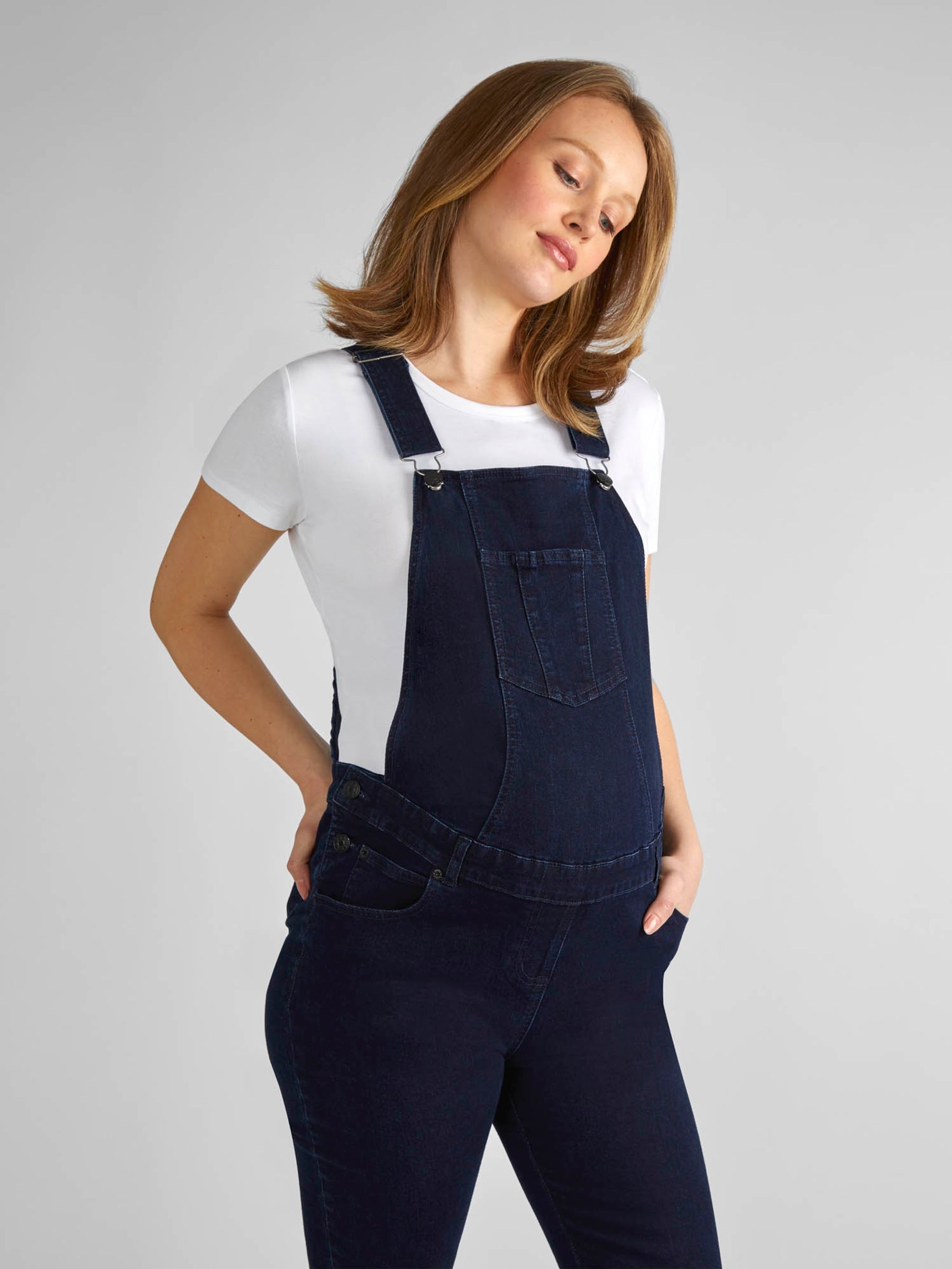 Dark Wash Maternity Denim Dungarees - Image 3 of 5