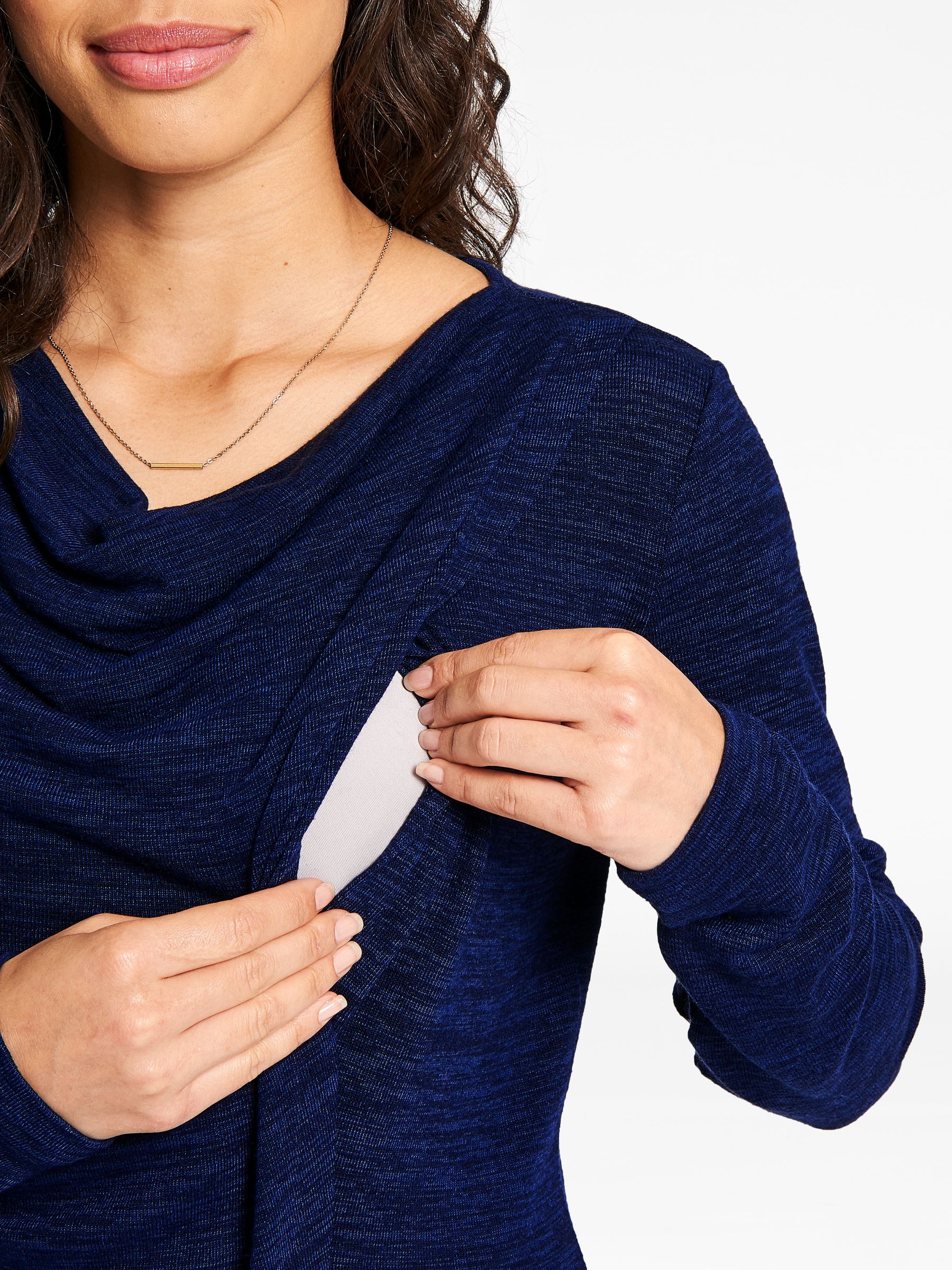 Navy Cowl Neck Nursing Top - Image 2 of 5