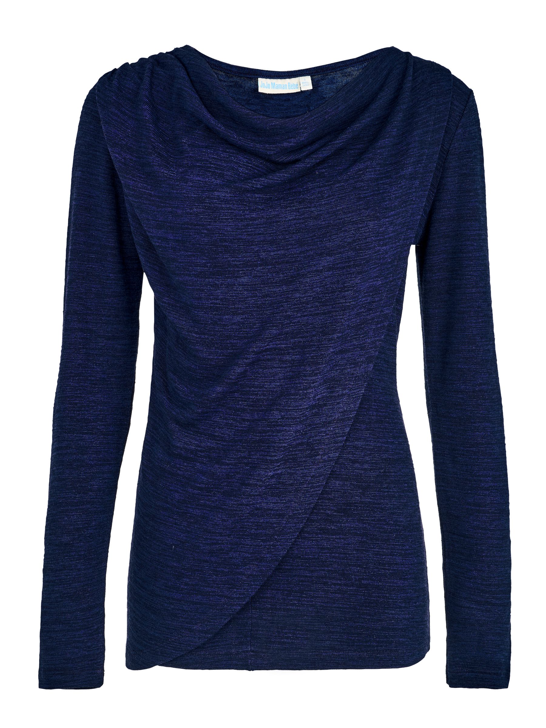 Navy Cowl Neck Nursing Top - Image 3 of 5