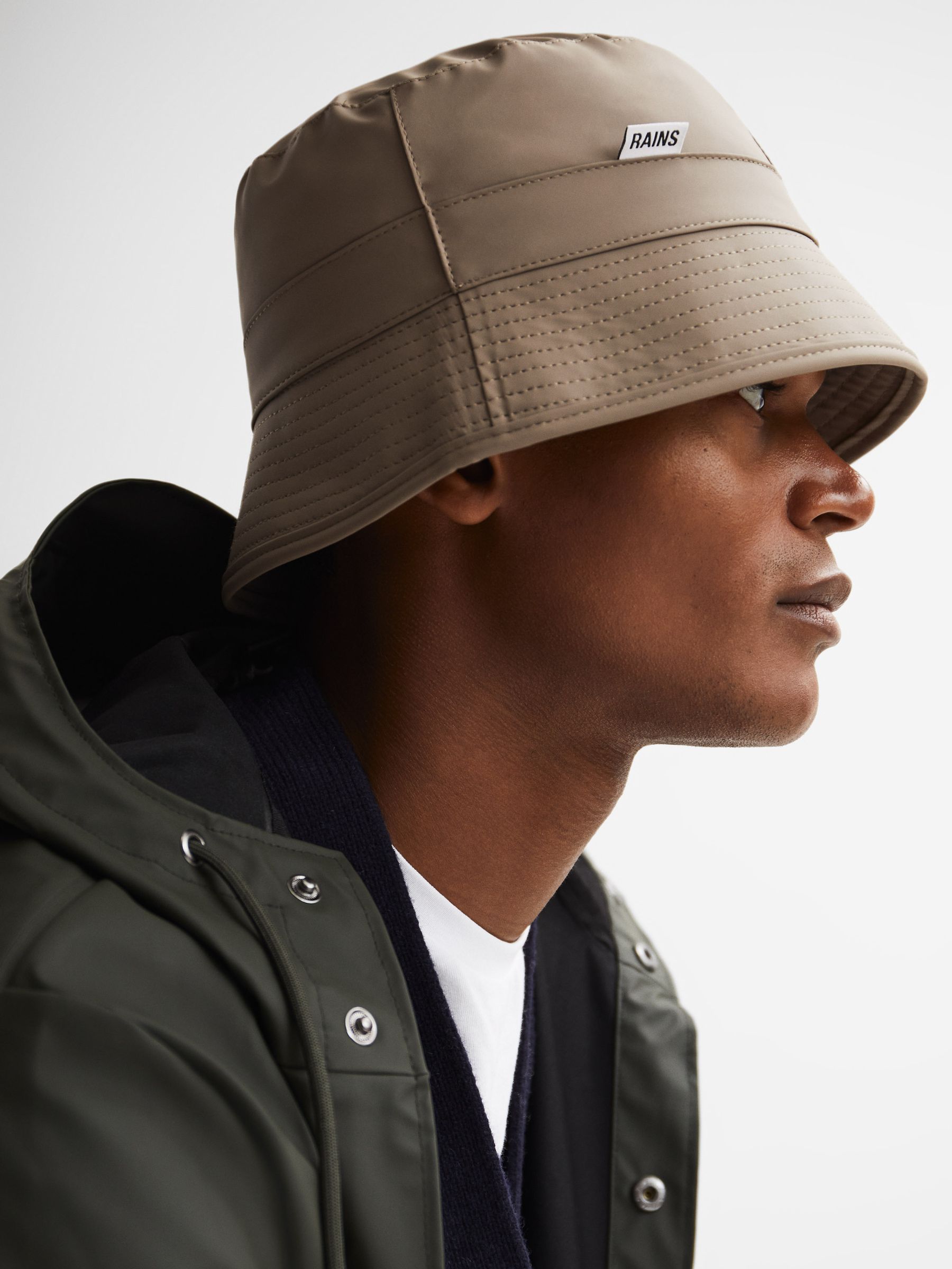 Rains Bucket Hat in Taupe - Image 2 of 5