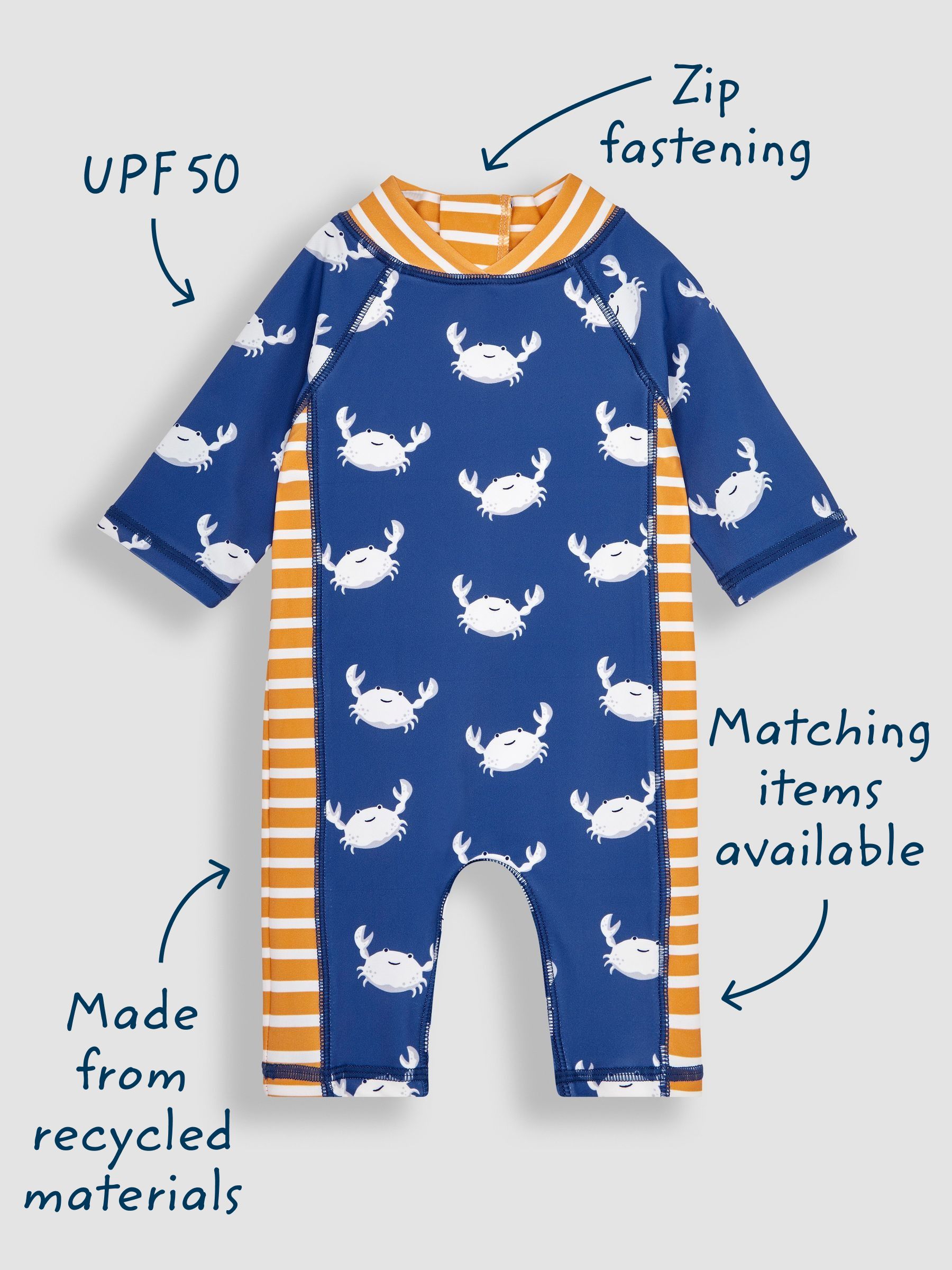 Blue Crab UPF 50 1-Piece Sun Protection Suit - Image 4 of 7