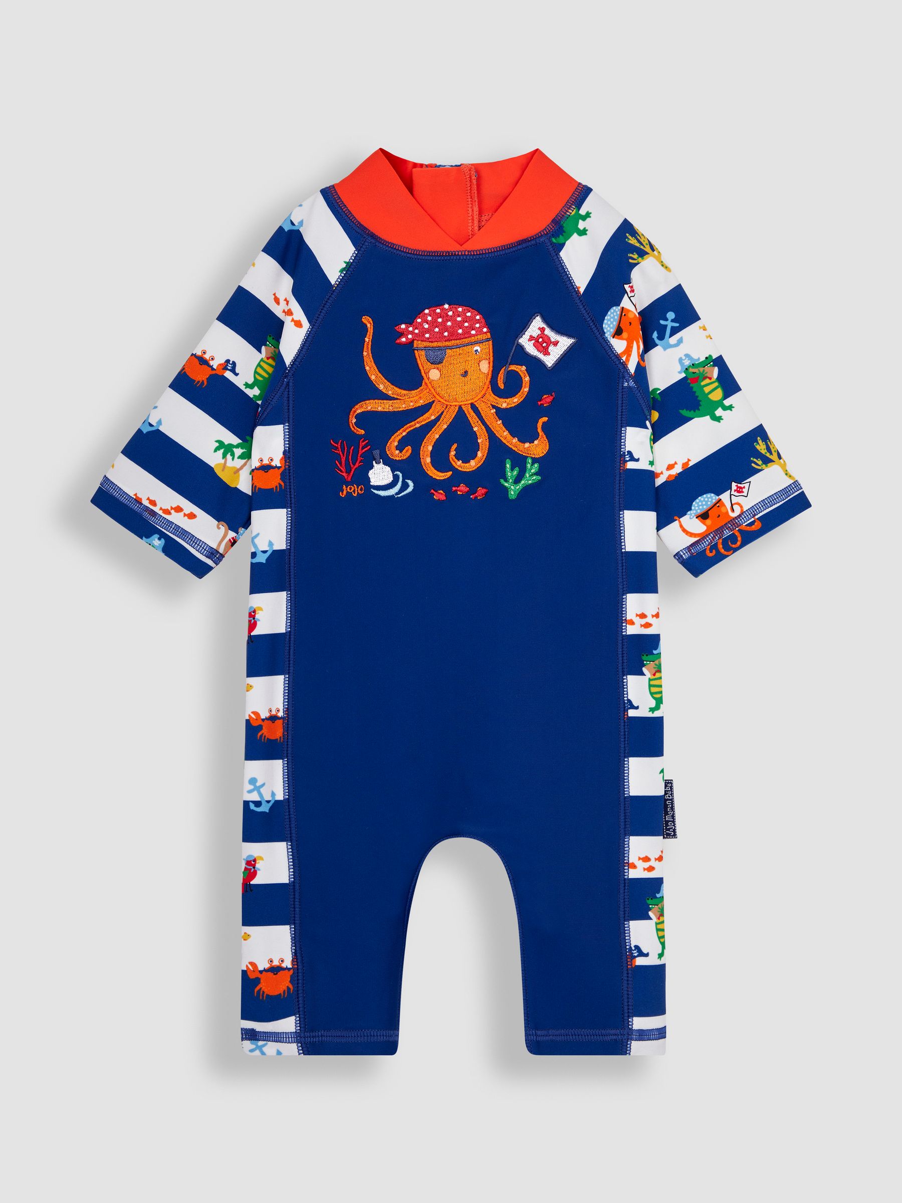 Navy Blue Pirate UPF 50 1-Piece Sun Protection Suit - Image 1 of 6