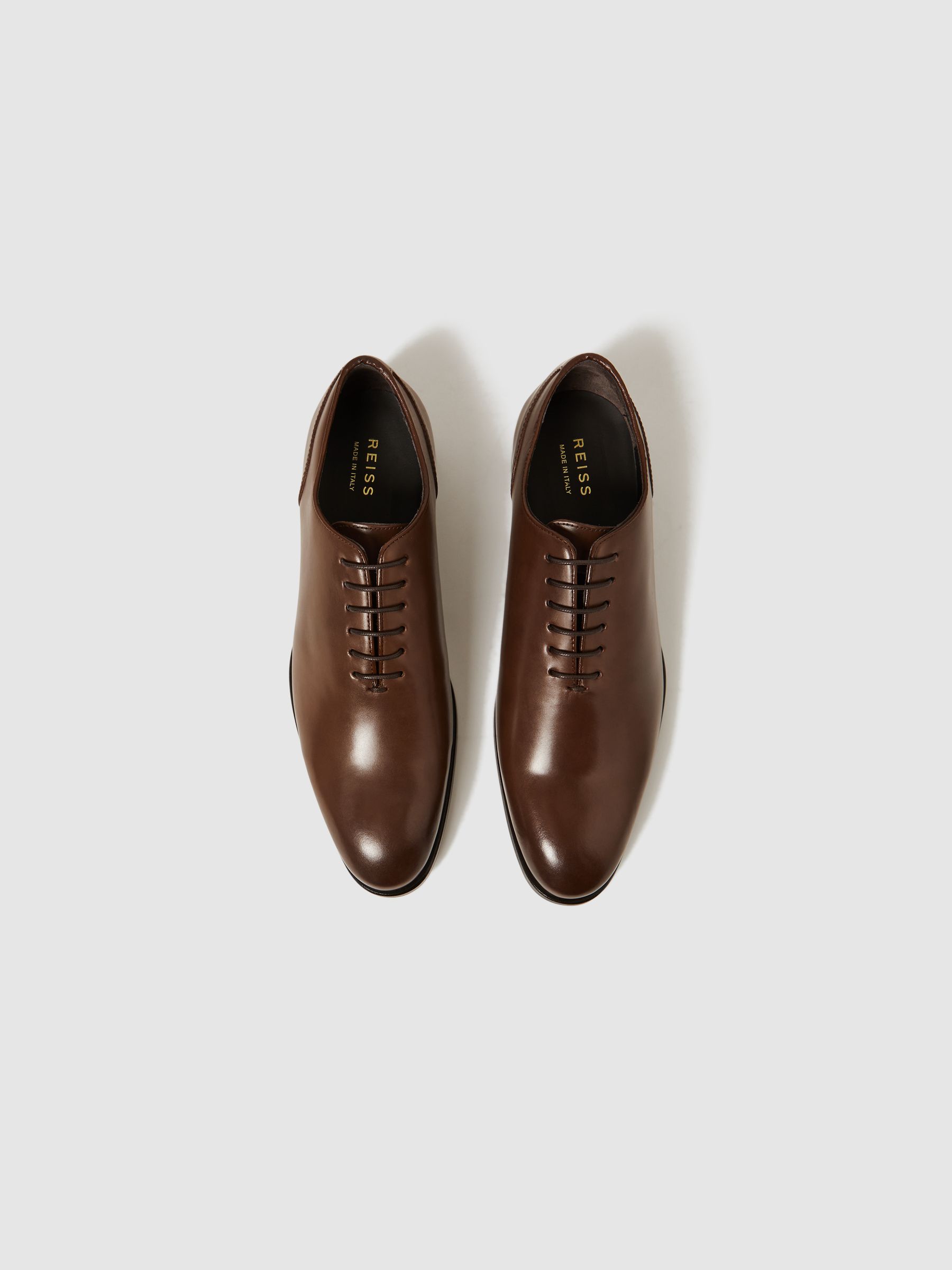 Leather Whole Cut Shoes in Tan - Image 3 of 5