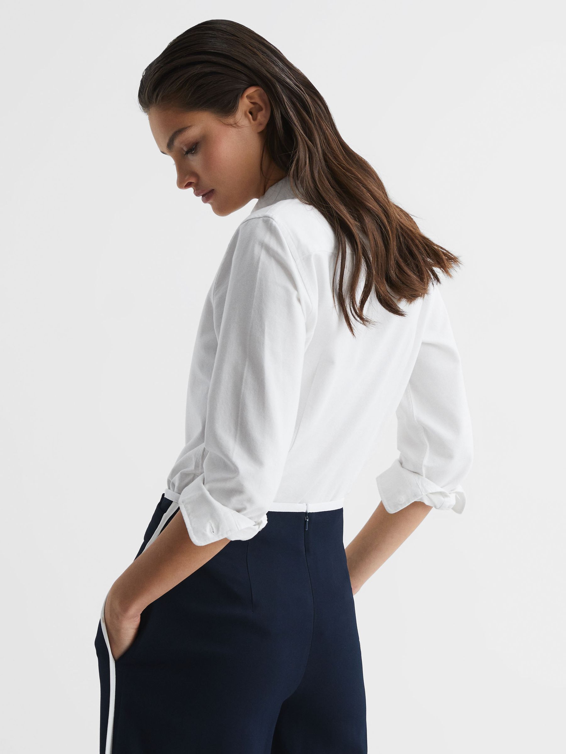 Fitted Oxford Shirt in White - Image 5 of 5