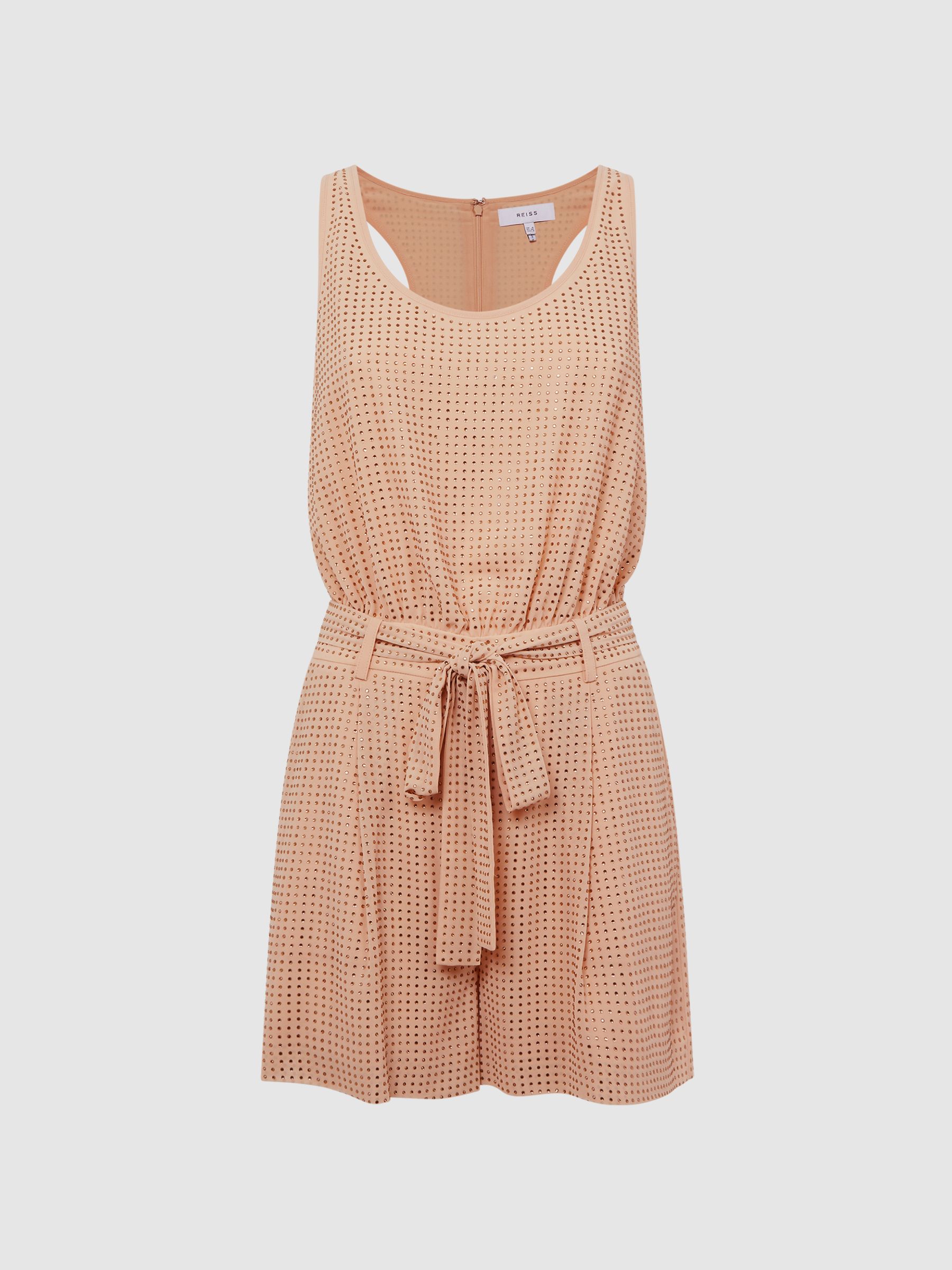 Embellished Sleeveless Playsuit in Nude - Image 2 of 6
