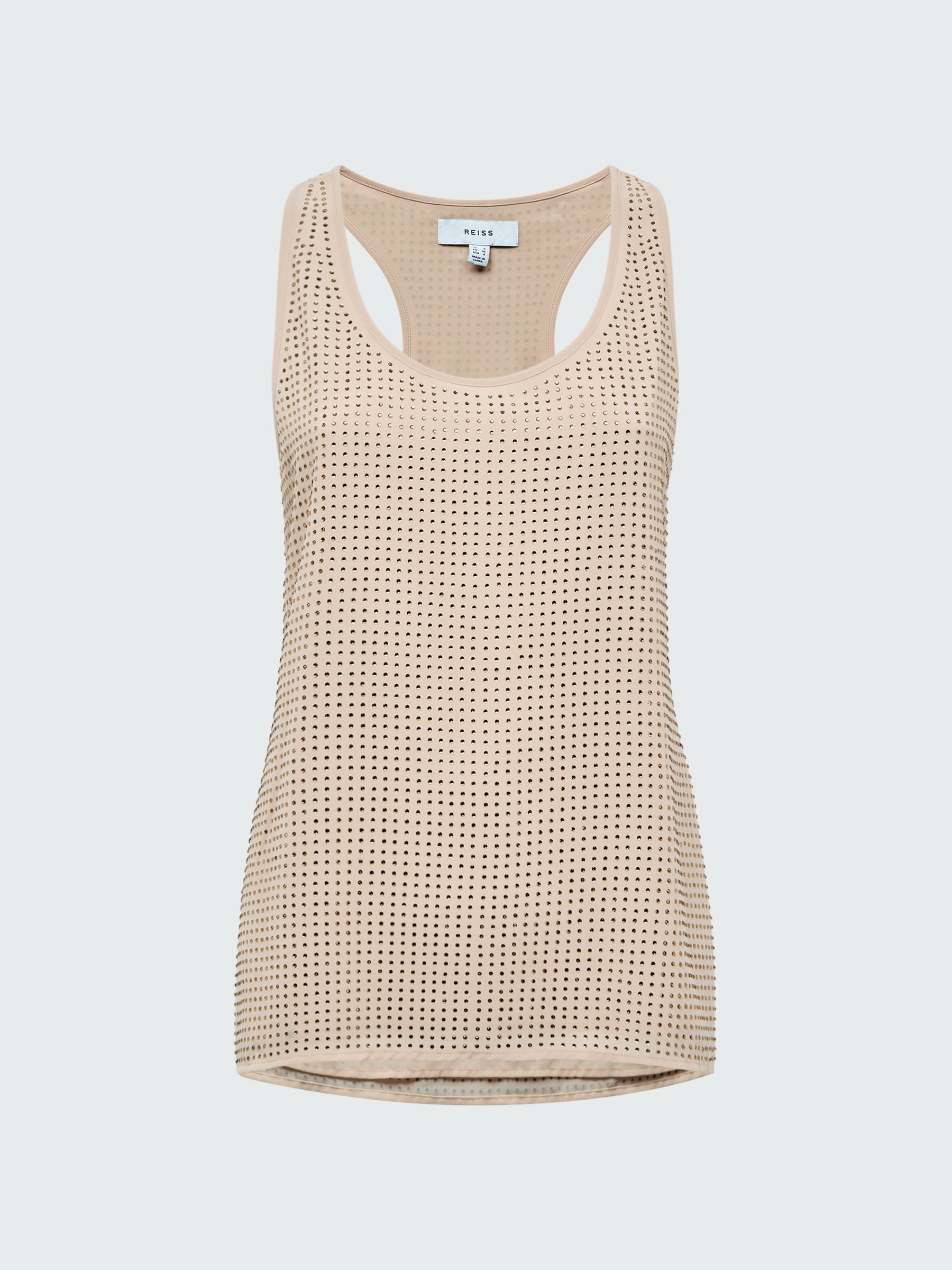 Embellished Scoop Neck Vest in Nude - Image 2 of 7