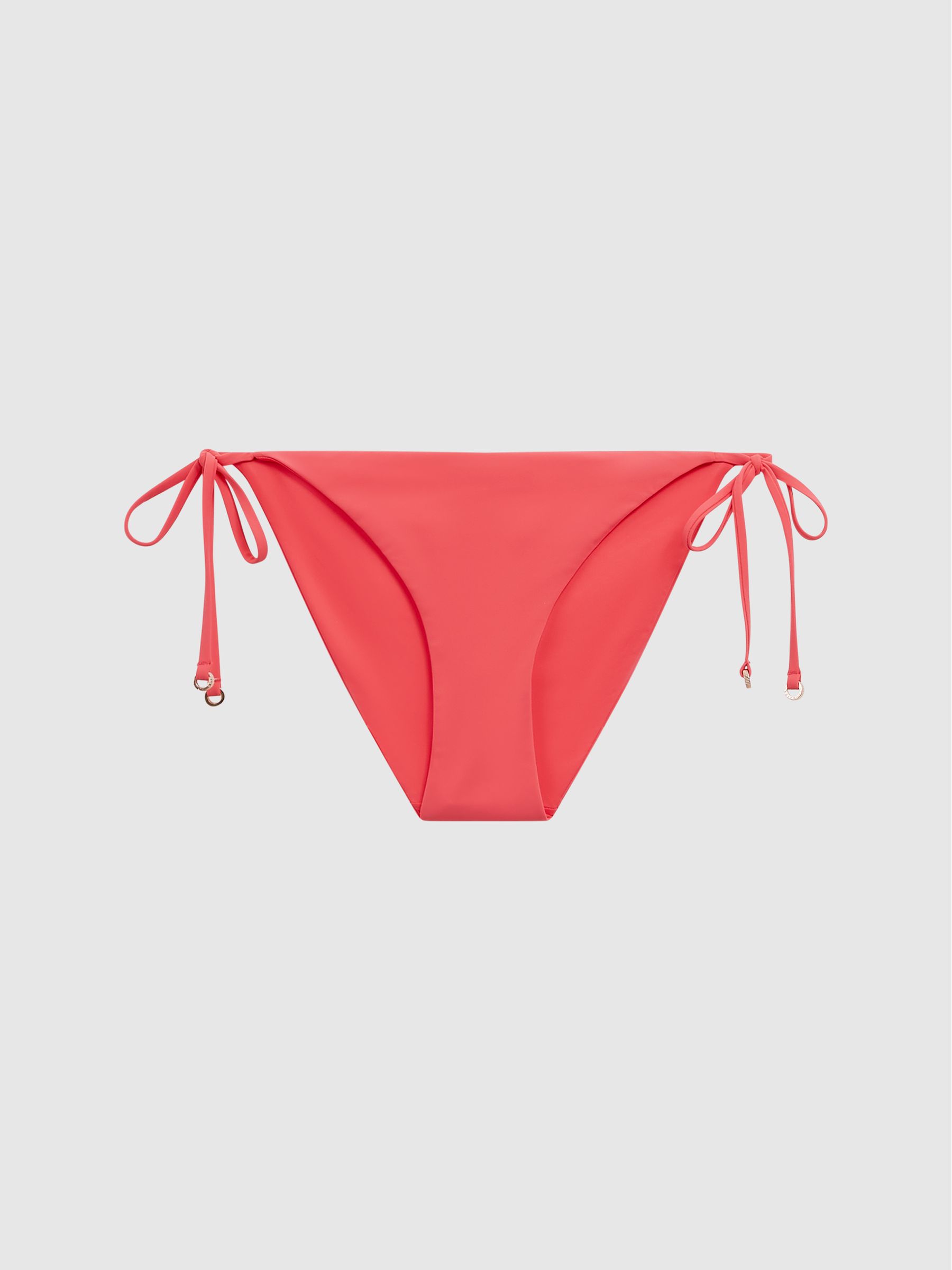 Side Tie Bikini Bottoms in Bright Coral - Image 2 of 5 Side Tie Bikini Bottoms in Bright Coral - Image 2 of 5