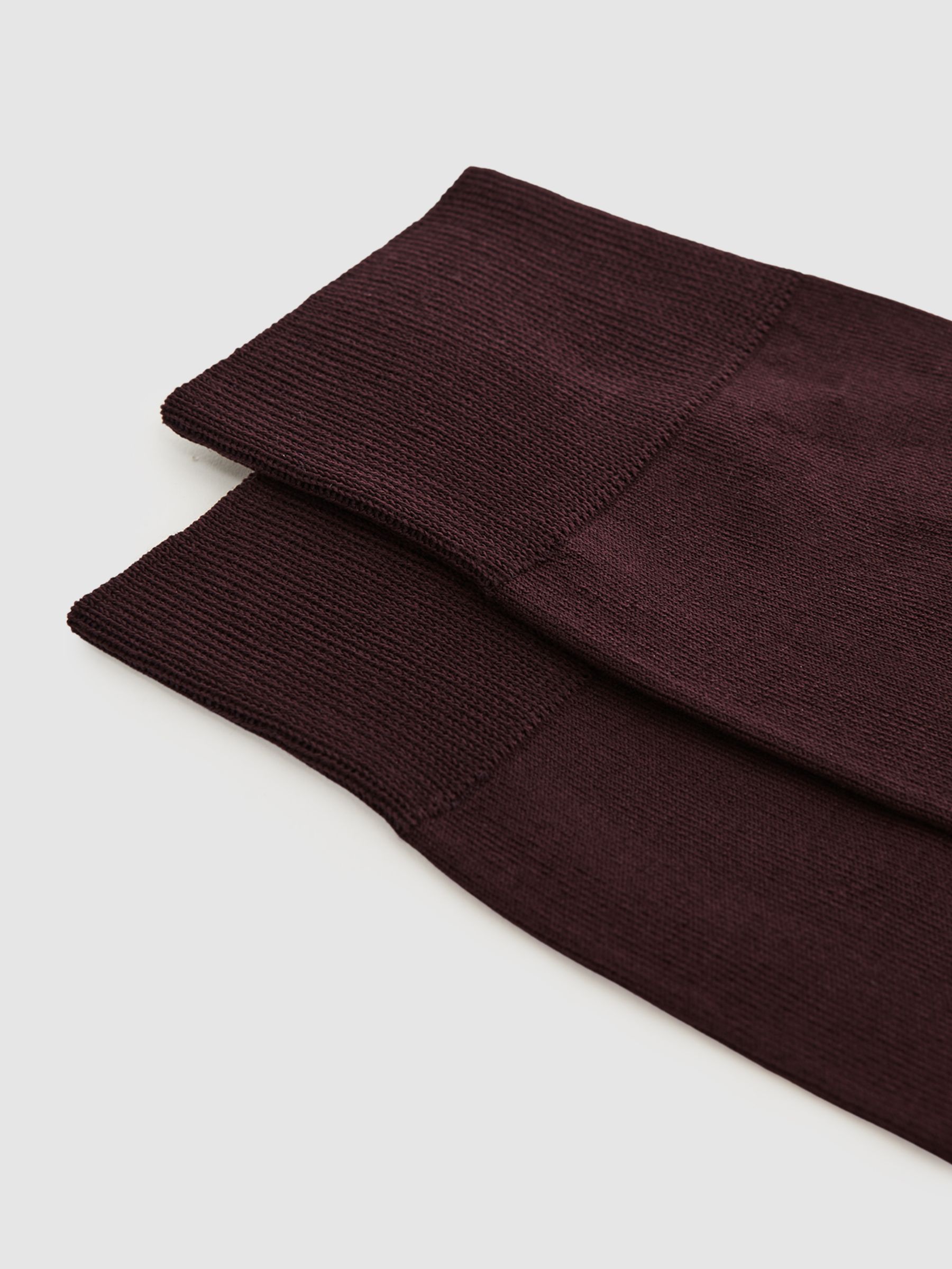 Mercerised Cotton Blend Sock in Bordeaux - Image 2 of 3