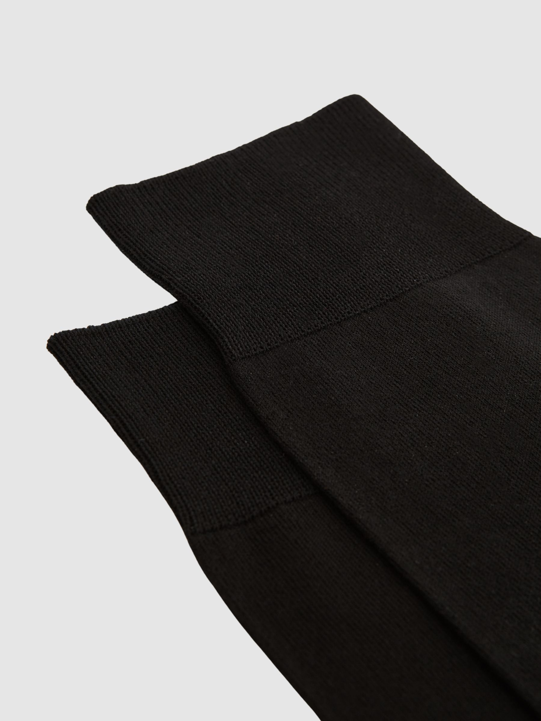 Mercerised Cotton Blend Sock in Black - Image 2 of 3