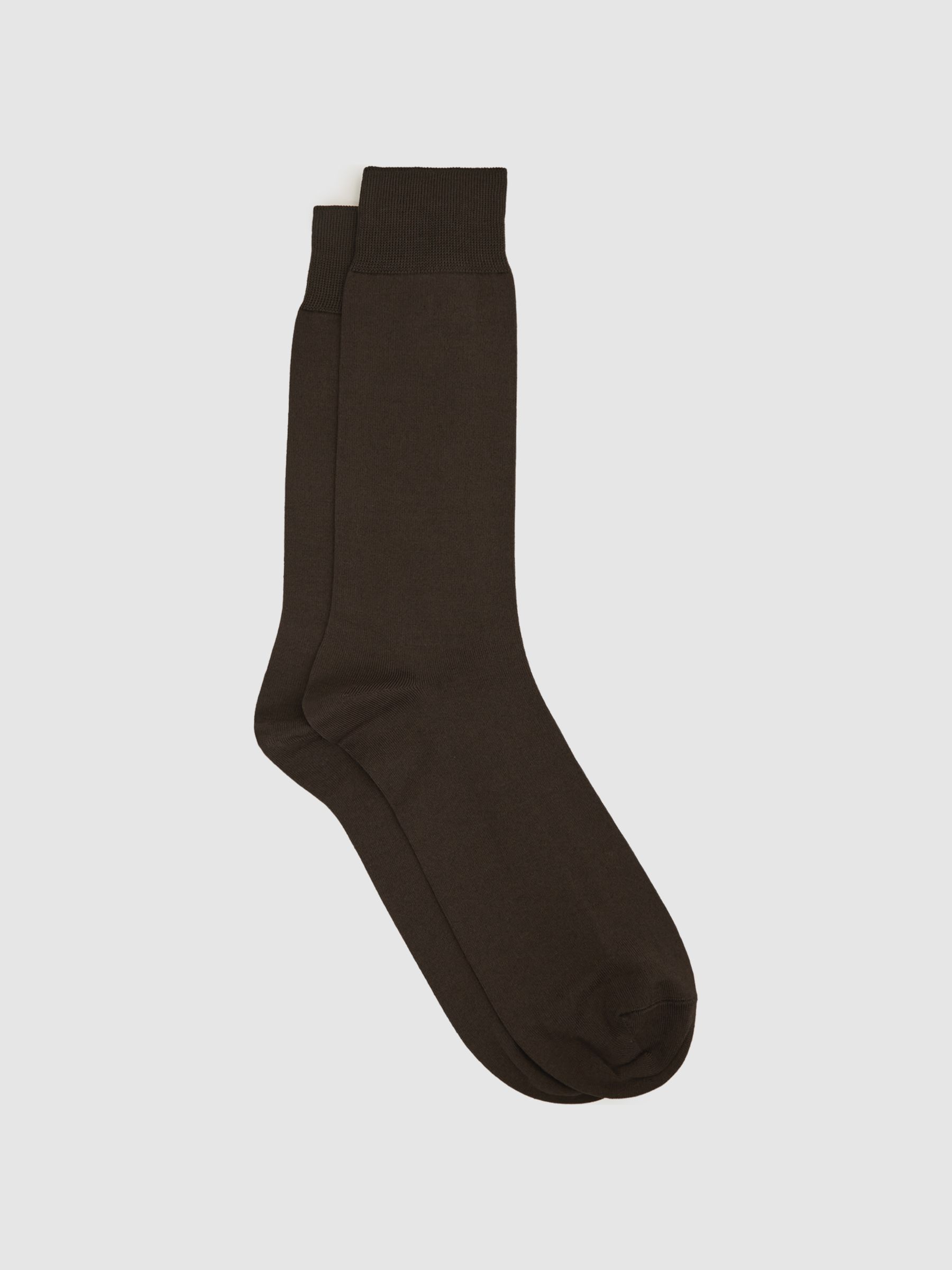 Mercerised Cotton Blend Sock in Chocolate - Image 1 of 3