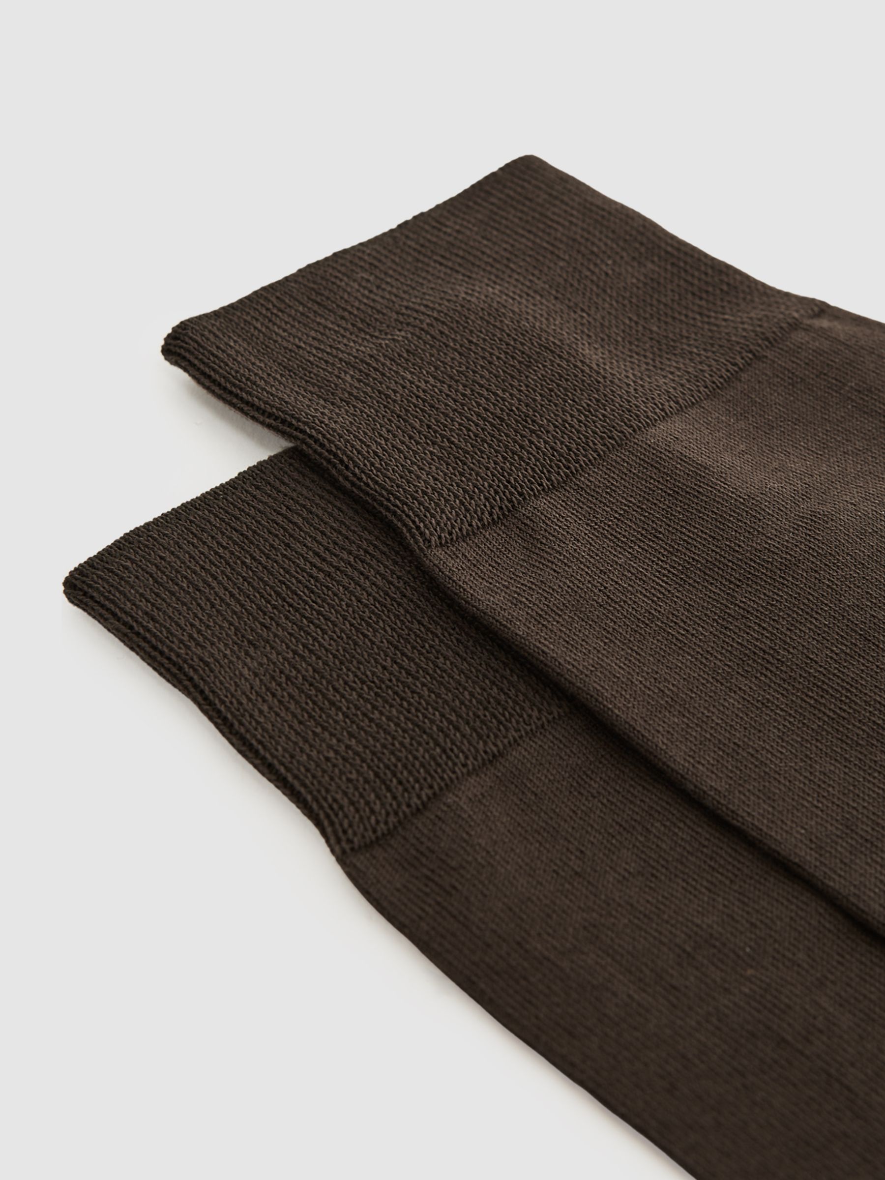 Mercerised Cotton Blend Sock in Chocolate - Image 2 of 3