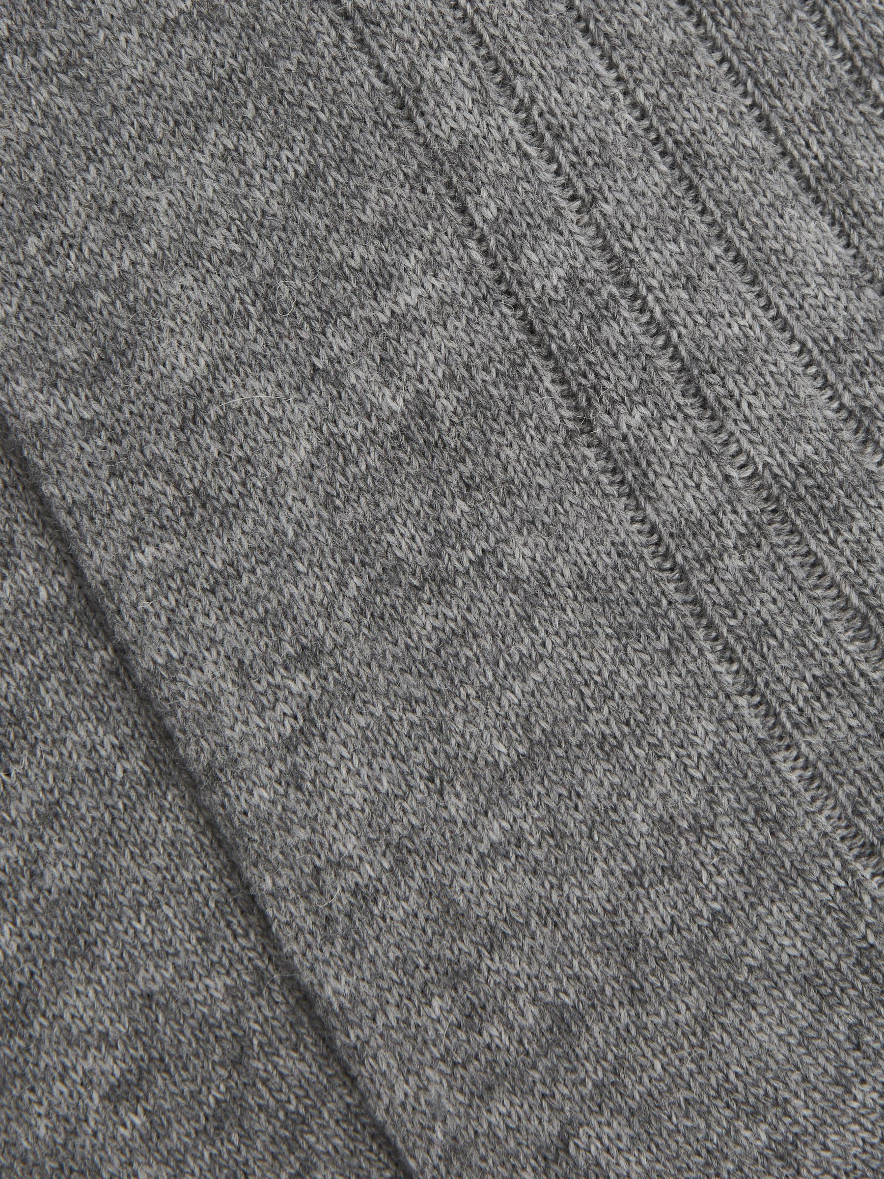 Wool-Cashmere Blend Ribbed Socks in Soft Grey - Image 3 of 3