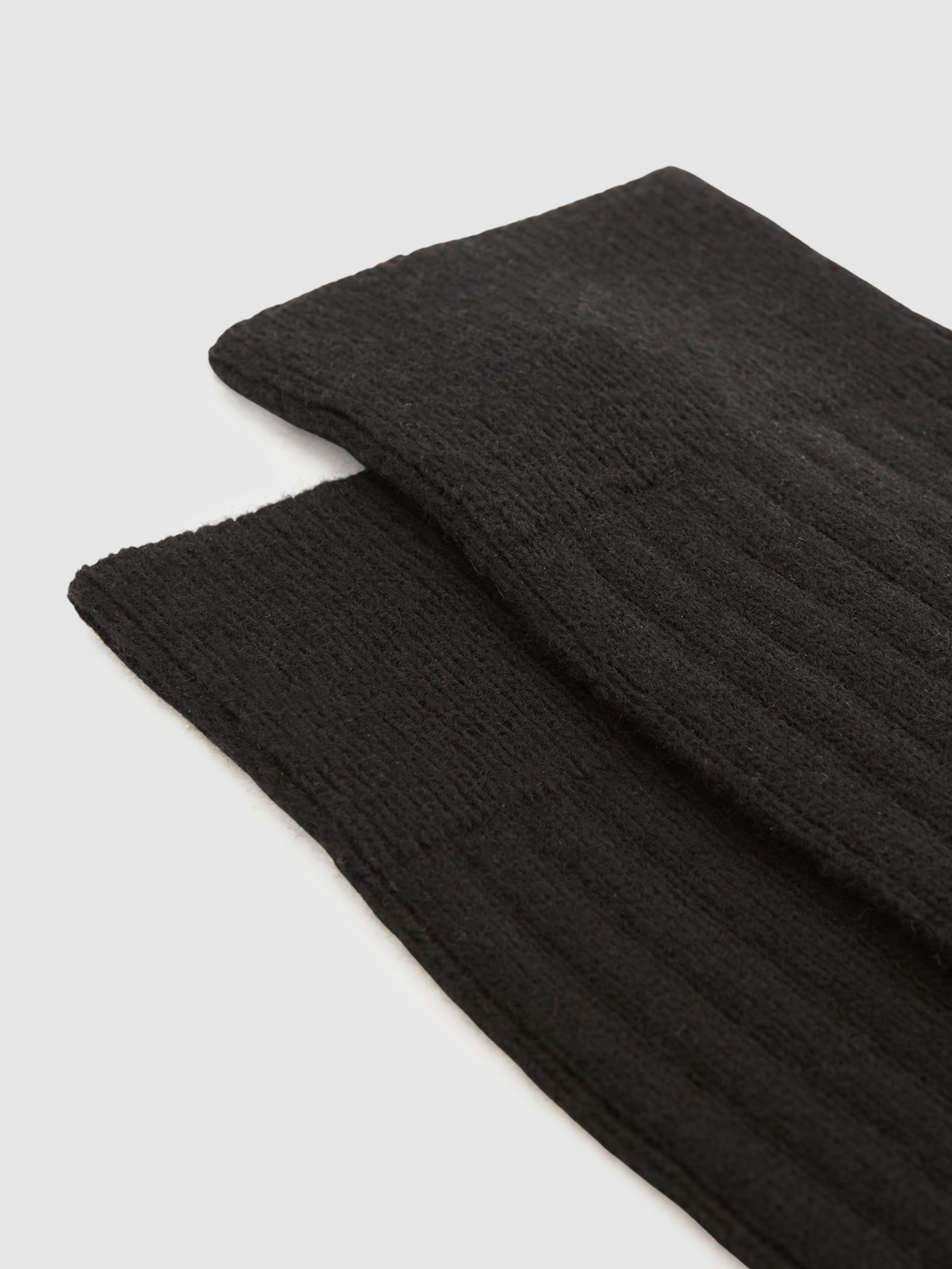 Wool-Cashmere Blend Ribbed Socks in Black - Image 2 of 3