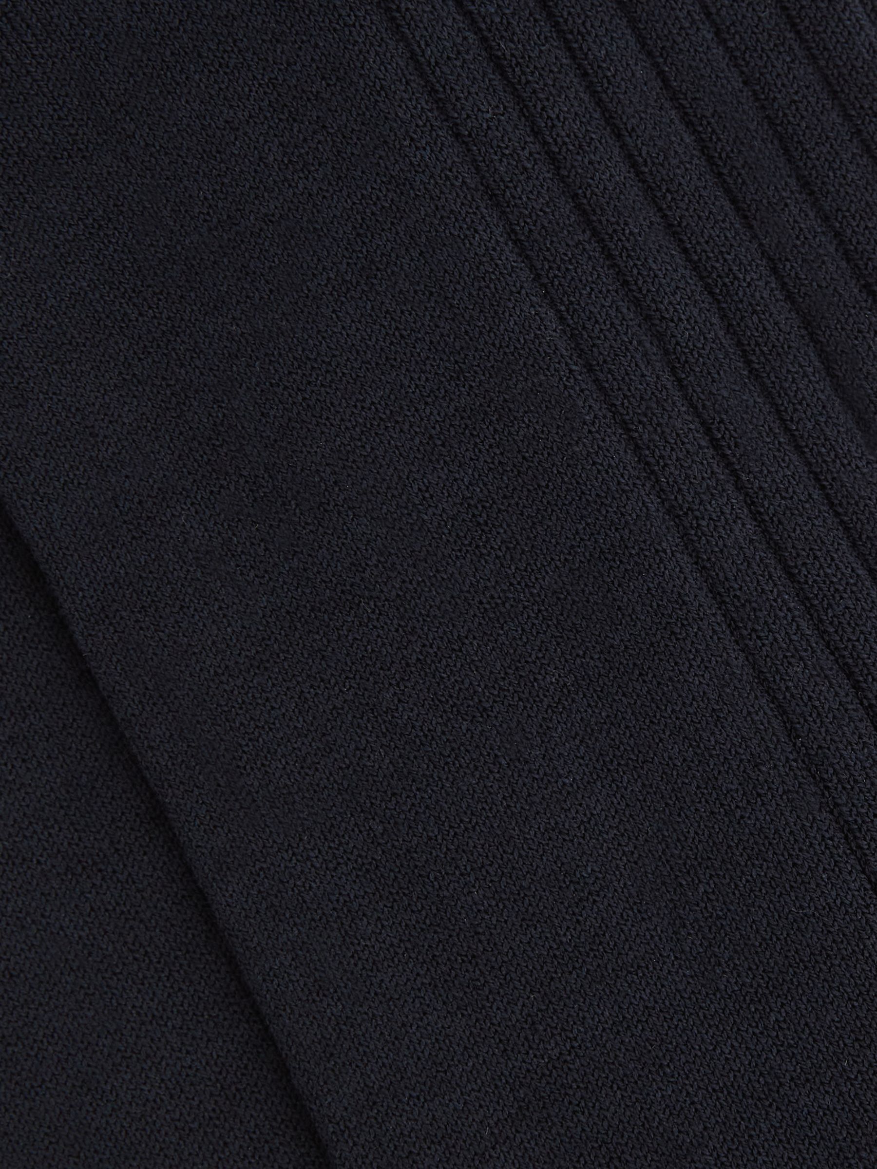 Ribbed Mercerised Cotton Blend Sock in Navy - Image 3 of 3