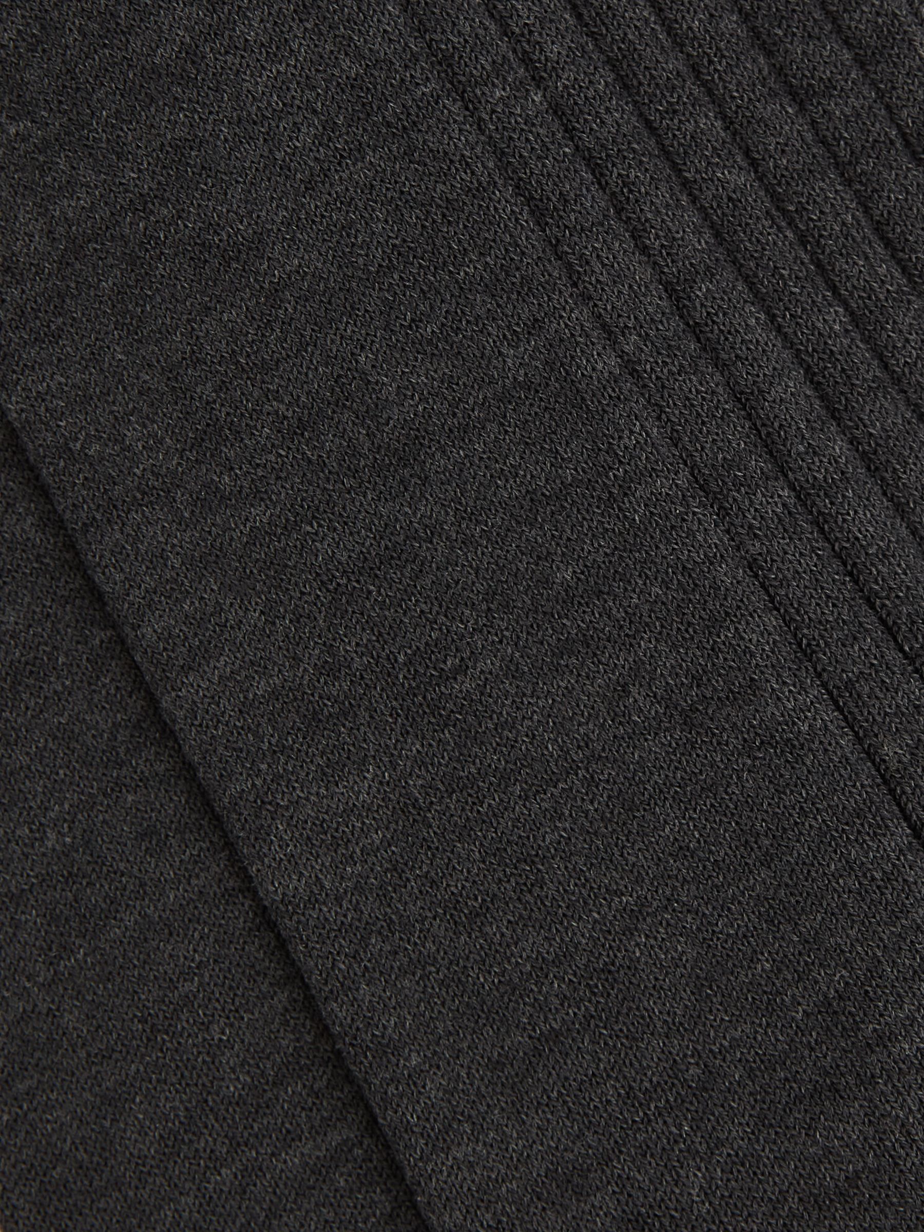 Ribbed Mercerised Cotton Blend Sock in Mid Grey - Image 3 of 3