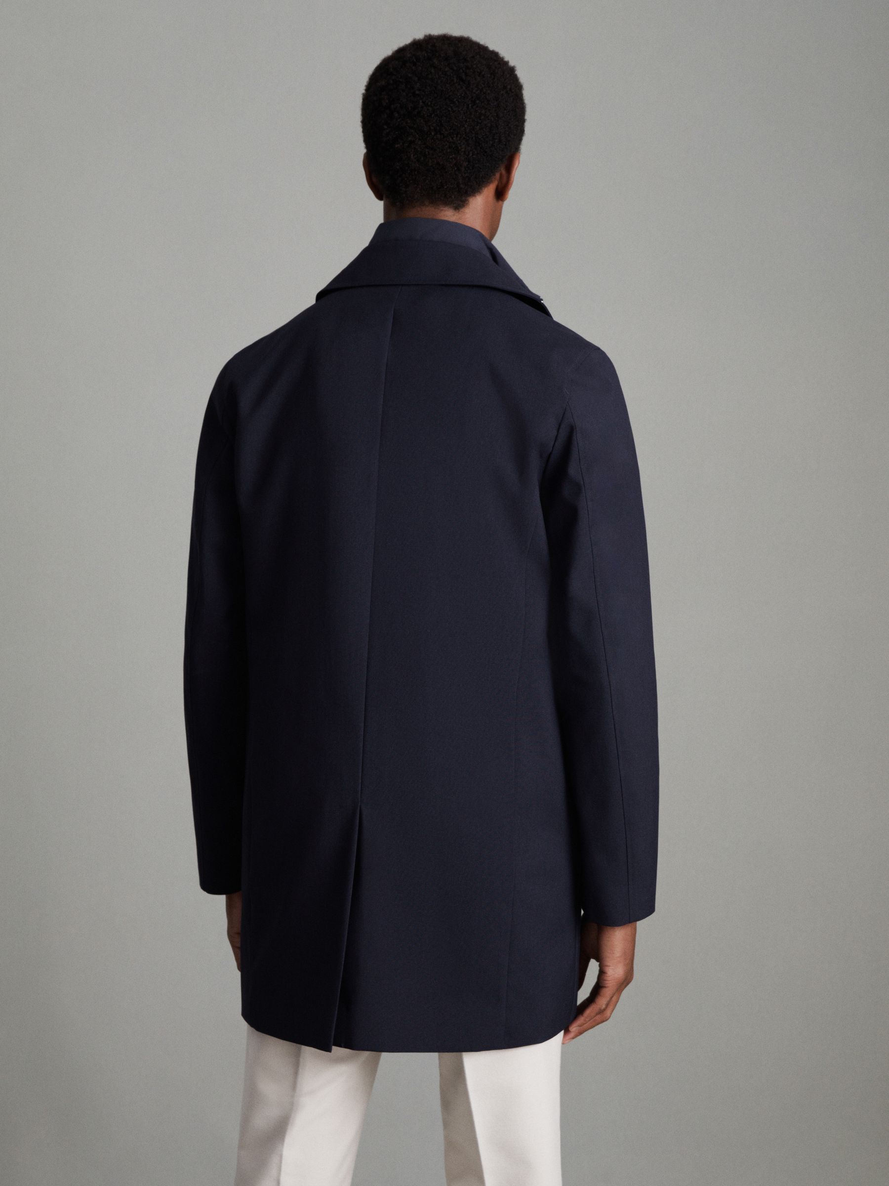 Jacket With Removable Funnel-Neck Insert in Navy - Image 4 of 8