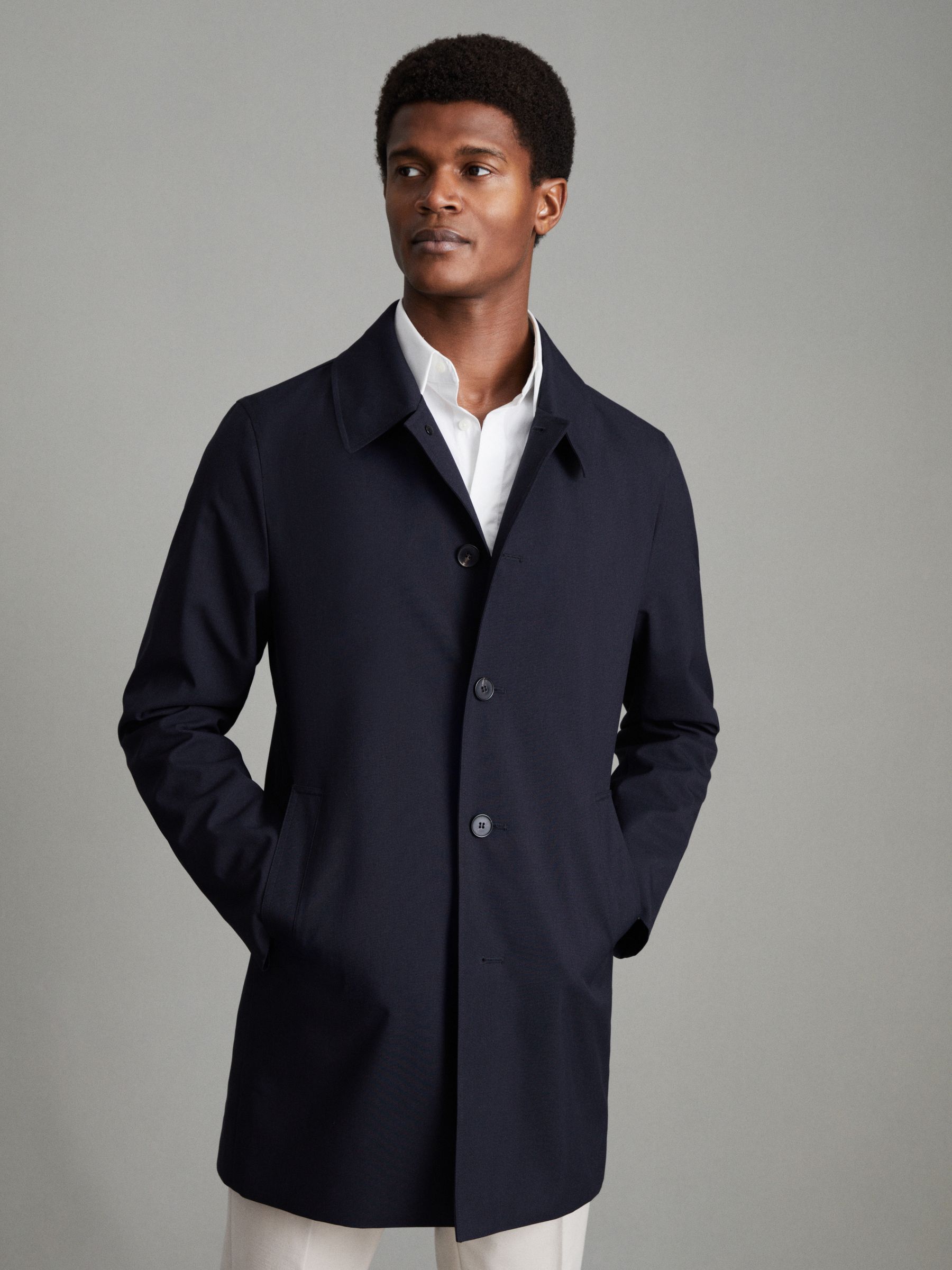 Jacket With Removable Funnel-Neck Insert in Navy - Image 7 of 8