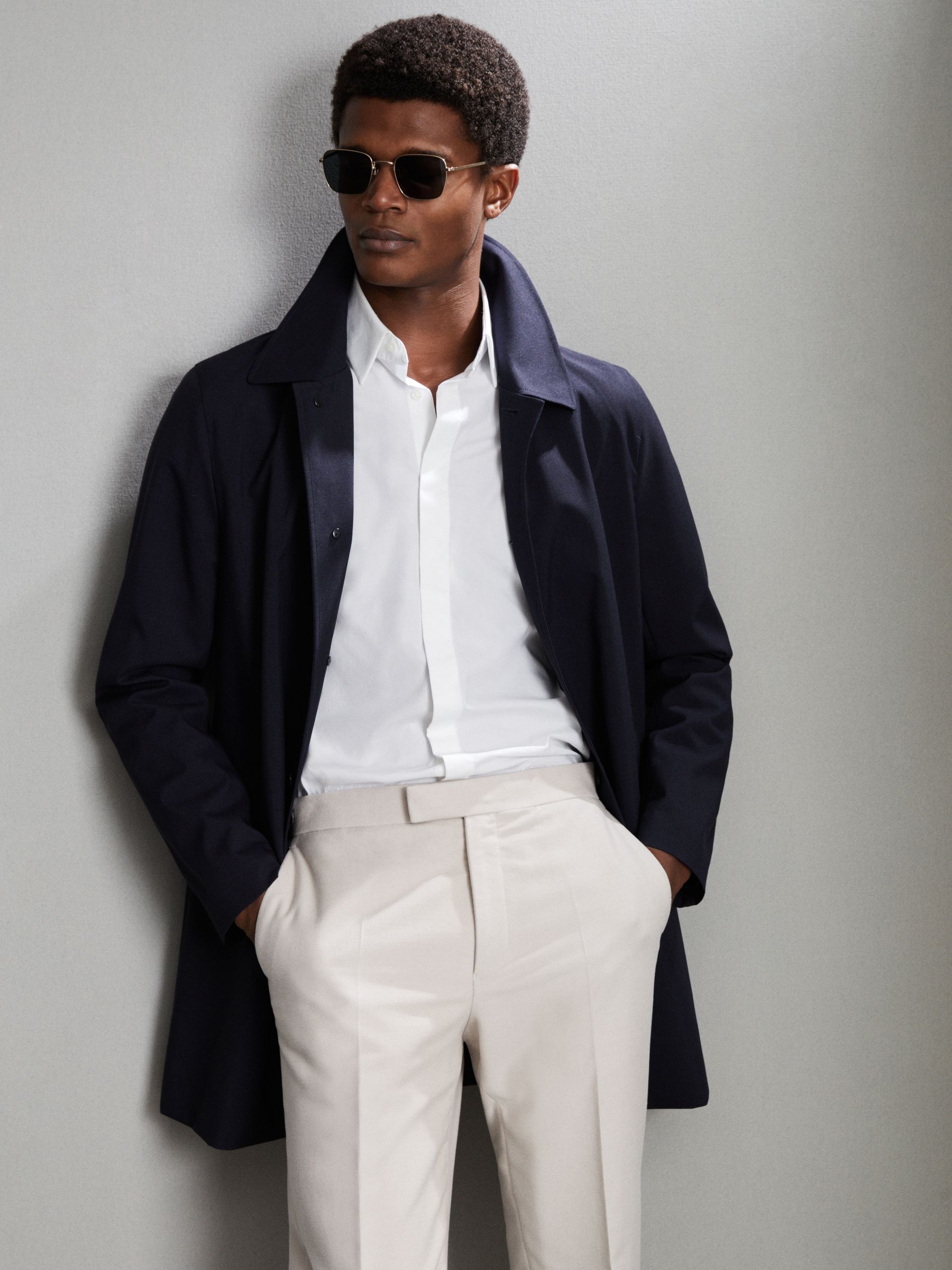 Jacket With Removable Funnel-Neck Insert in Navy - Image 8 of 8