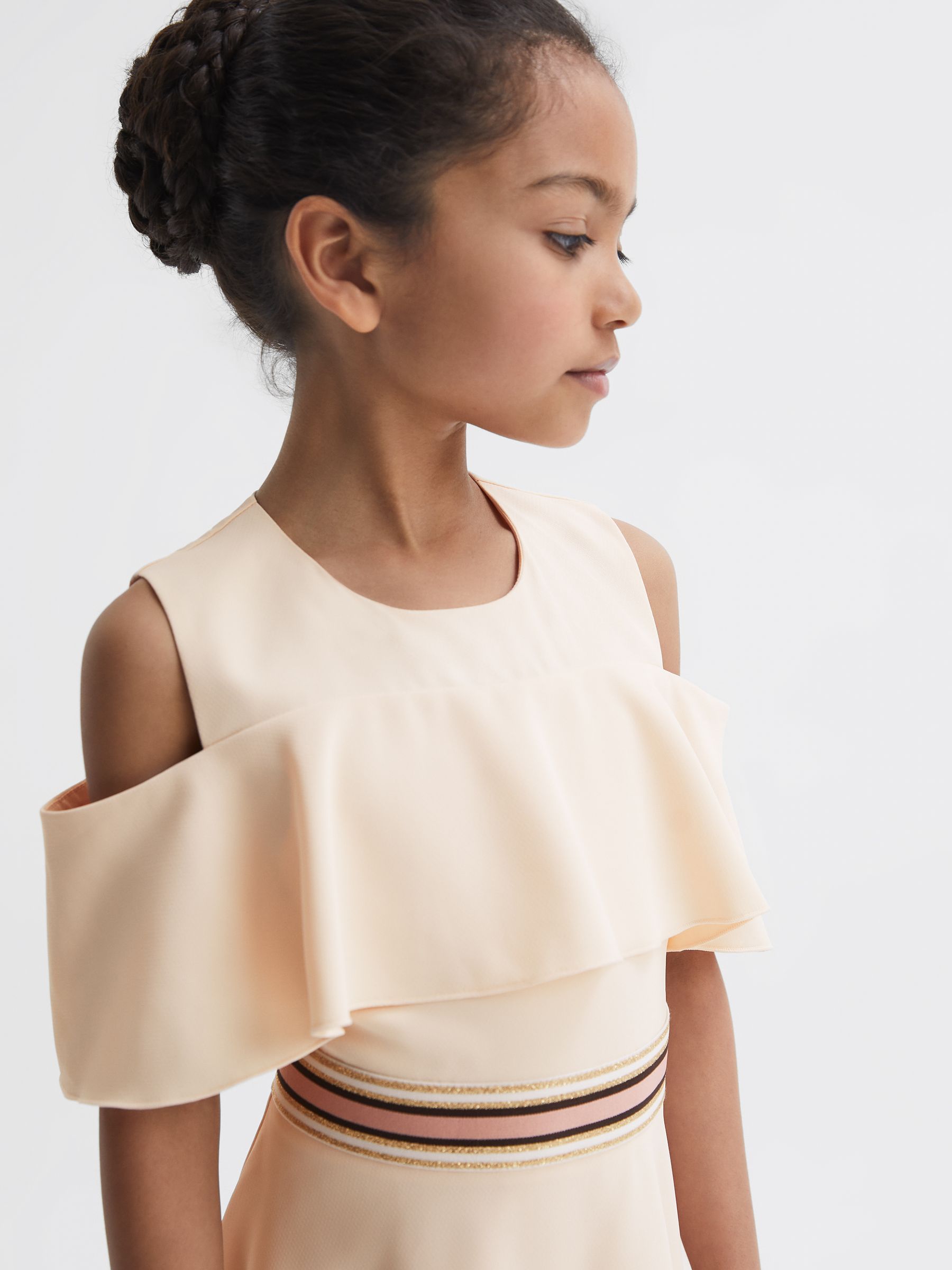 4-9 yrs Off-The-Shoulder Dress in Pink - Image 4 of 6