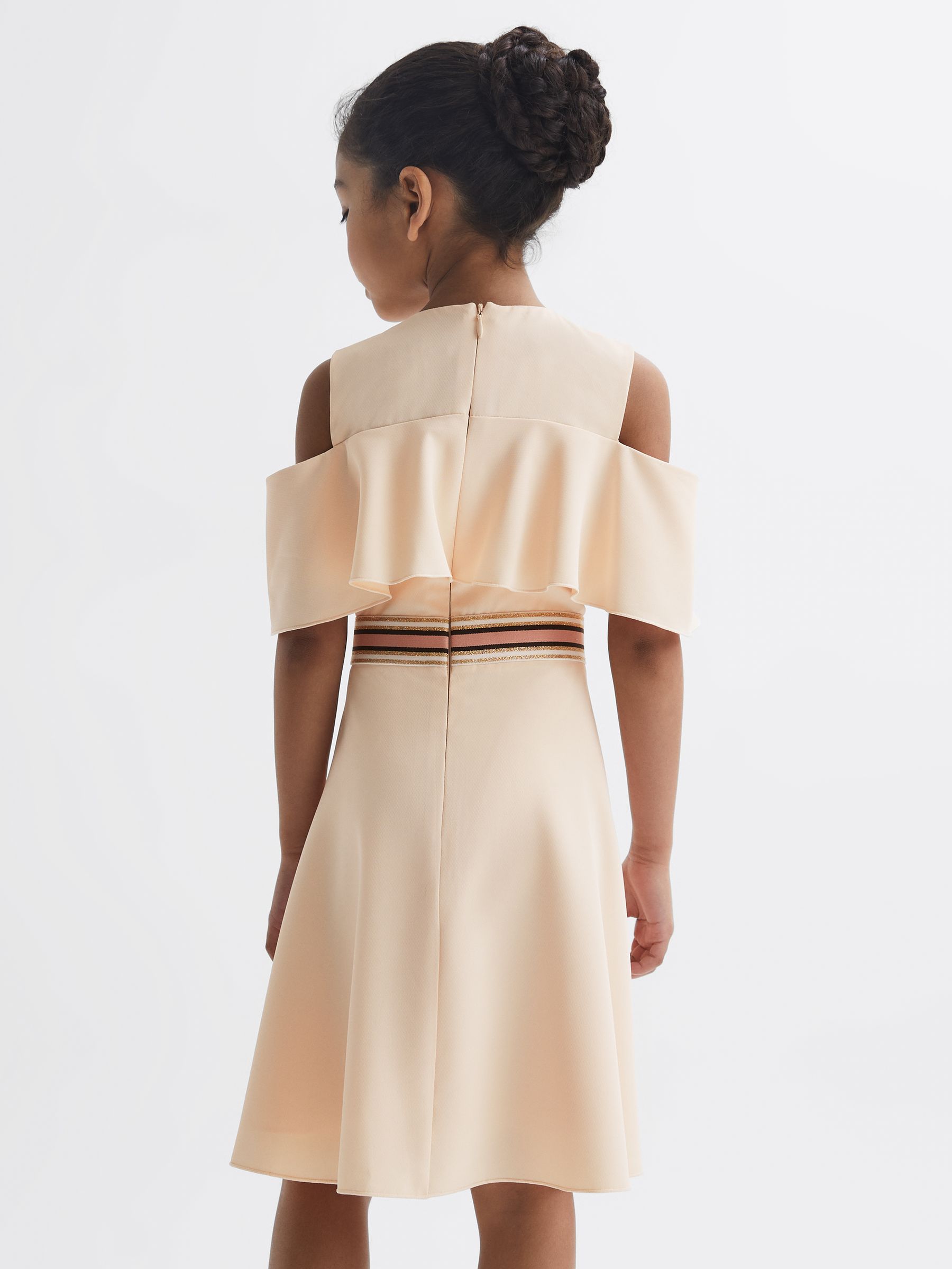 4-9 yrs Off-The-Shoulder Dress in Pink - Image 5 of 6