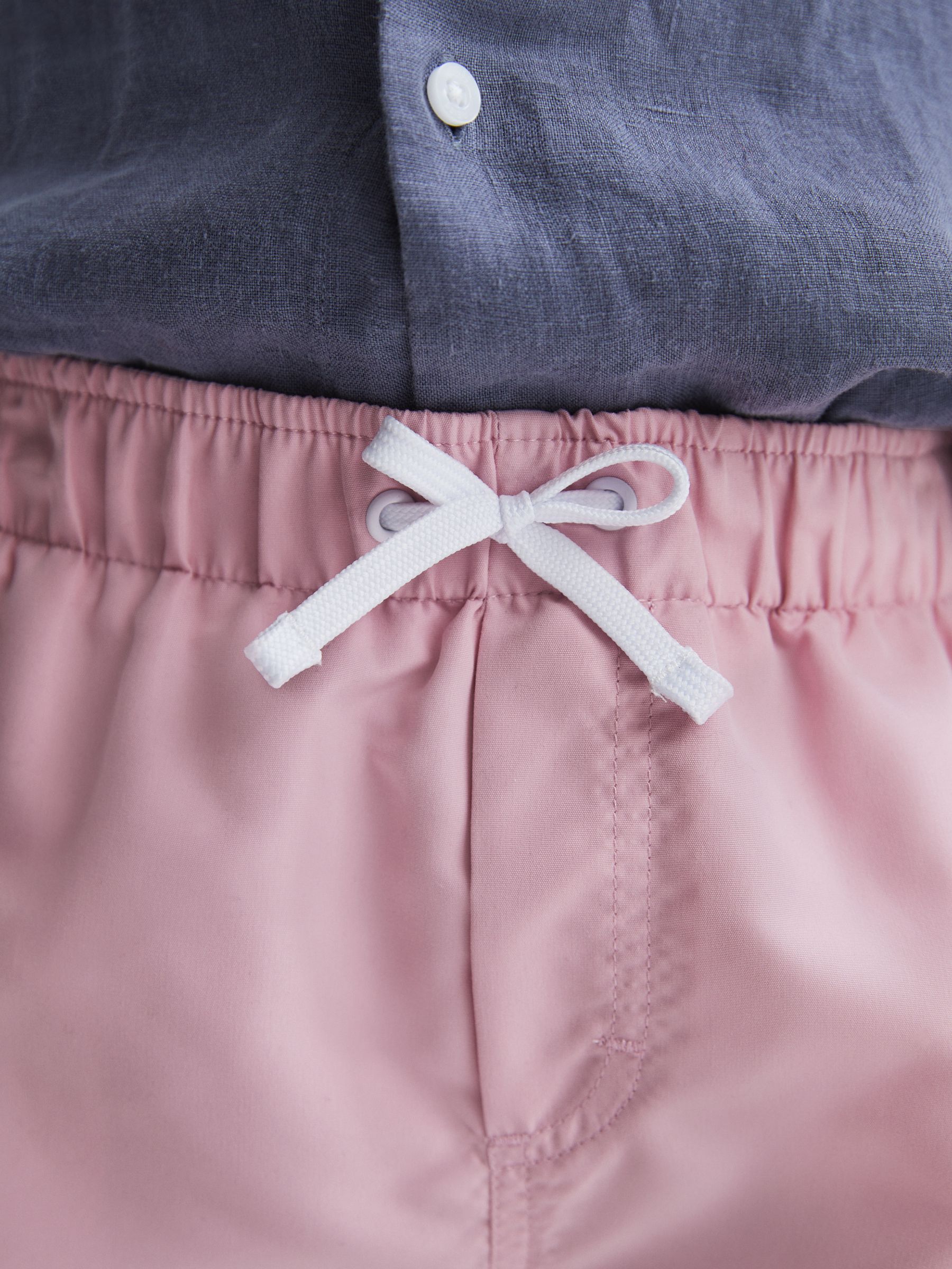 Plain Drawstring Swim Shorts in Soft Pink - Image 6 of 7
