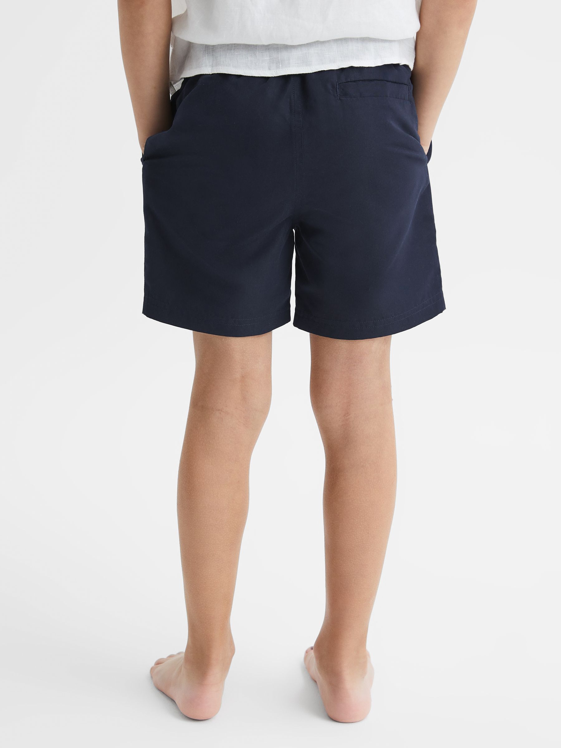 Senior Plain Drawstring Swim Shorts in Navy - Image 5 of 6