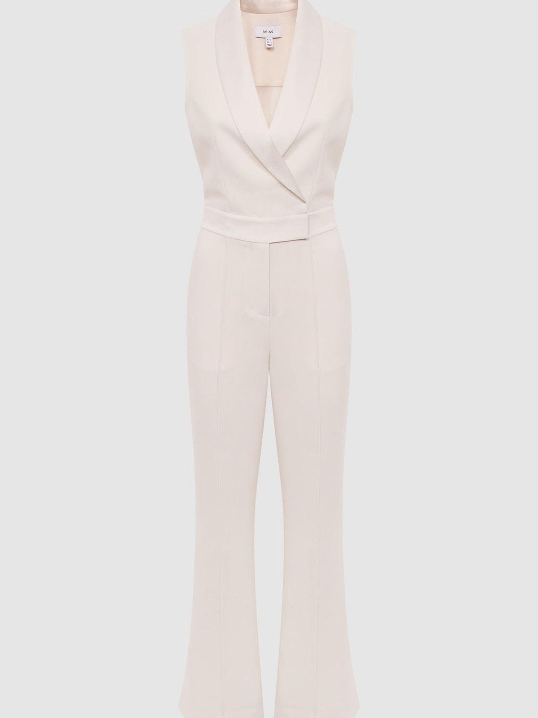 Petite Tuxedo Jumpsuit in Ivory - Image 2 of 7