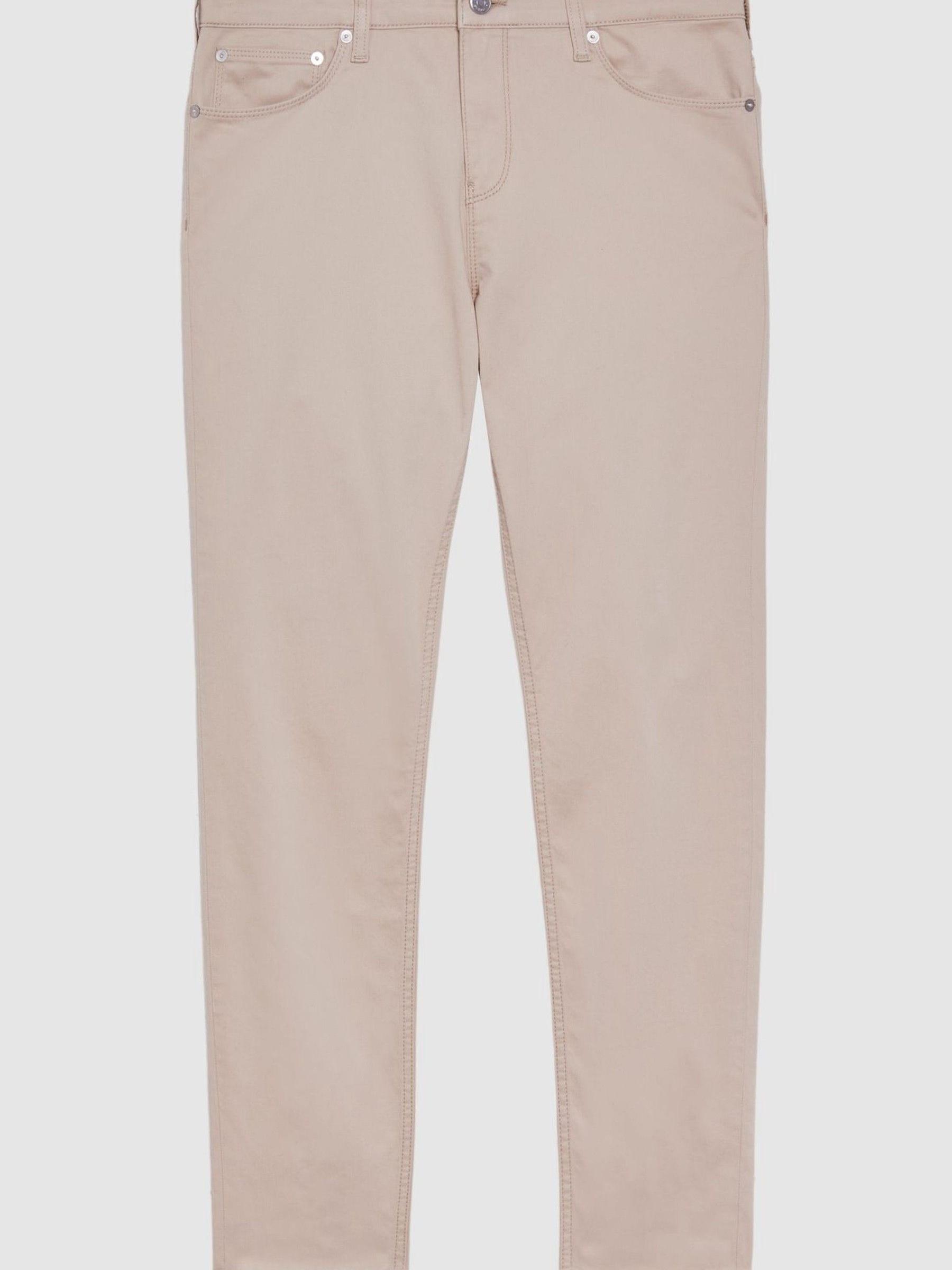 Slim Fit Five Pocket Trousers in Stone - Image 2 of 5 Slim Fit Five Pocket Trousers in Stone - Image 2 of 5