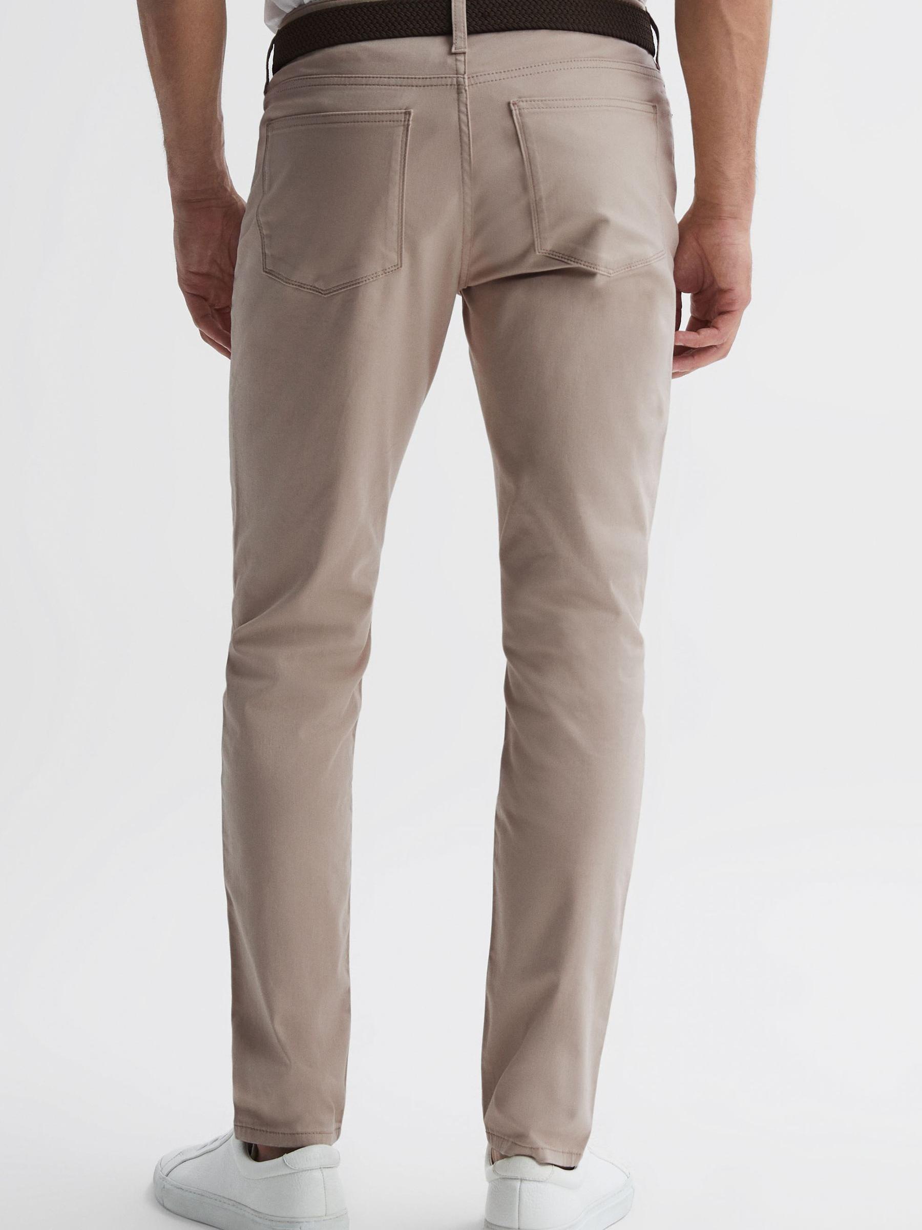 Slim Fit Five Pocket Trousers in Stone - Image 5 of 5