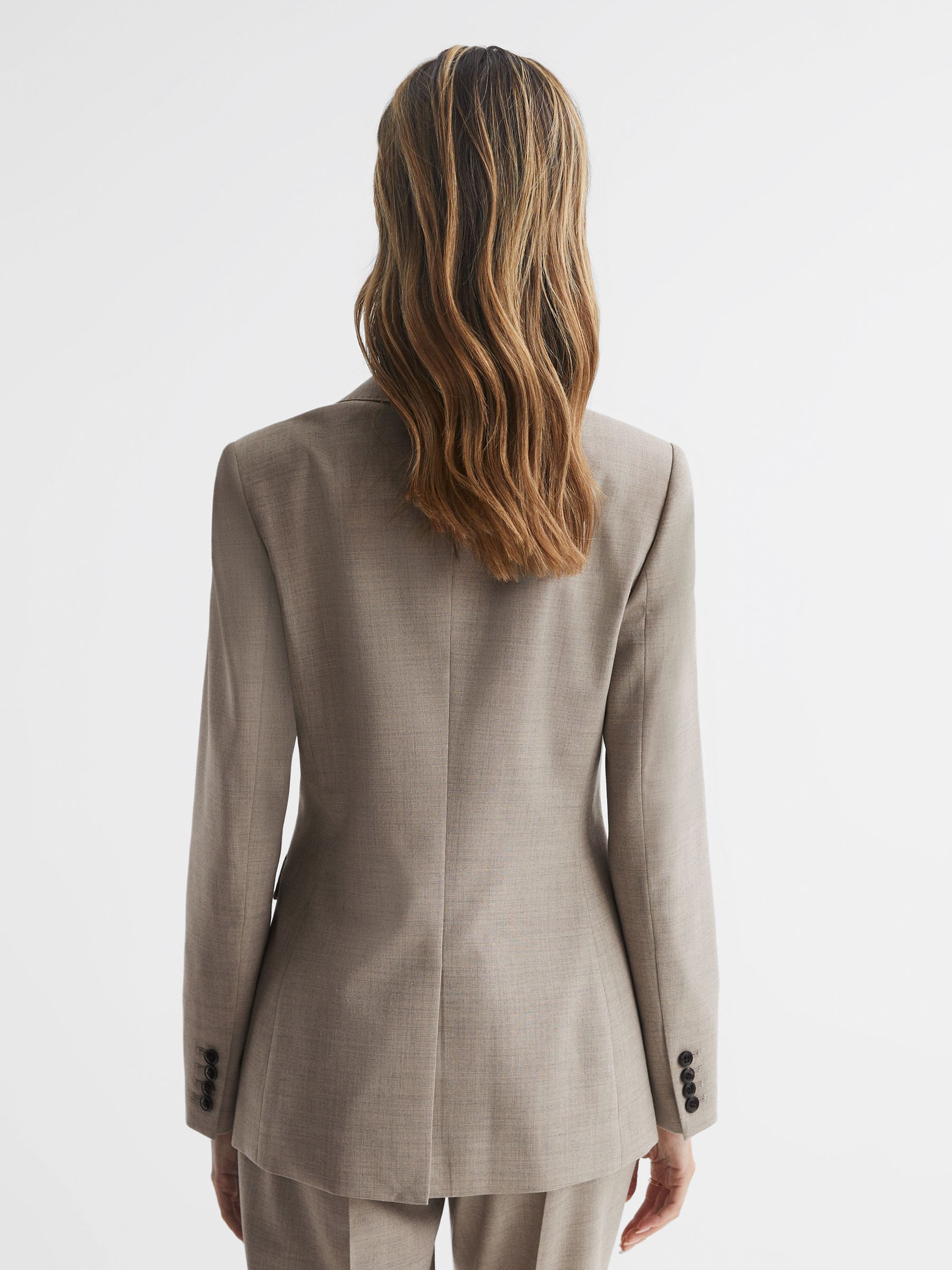 Wool Blend Tailored Blazer in Oatmeal - Image 5 of 6
