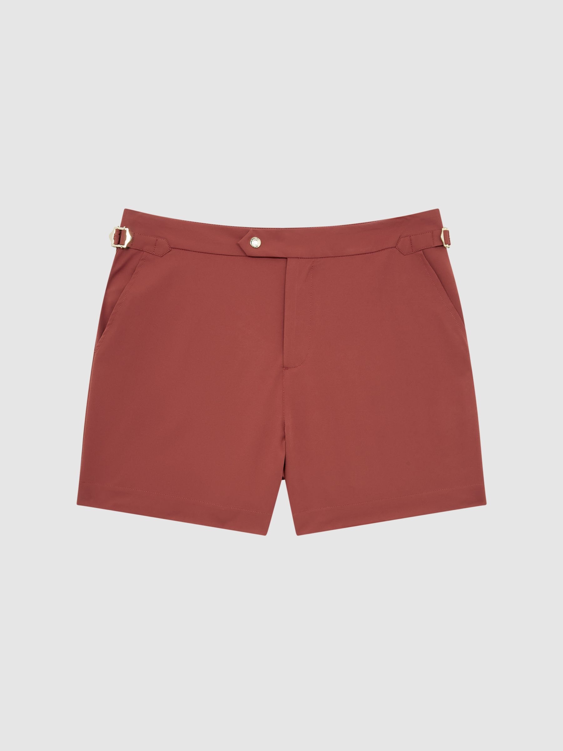 Side Adjuster Swim Shorts in Russet - Image 2 of 6