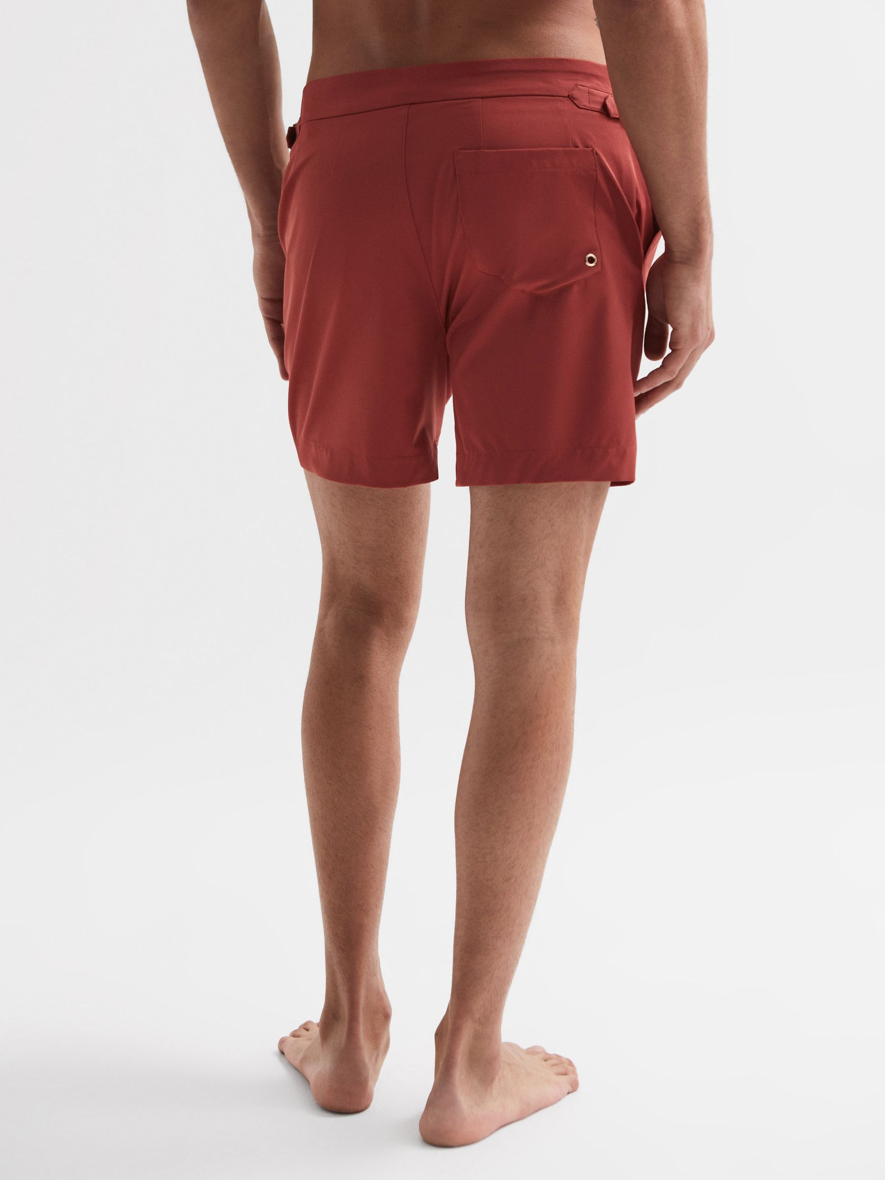 Side Adjuster Swim Shorts in Russet - Image 5 of 6