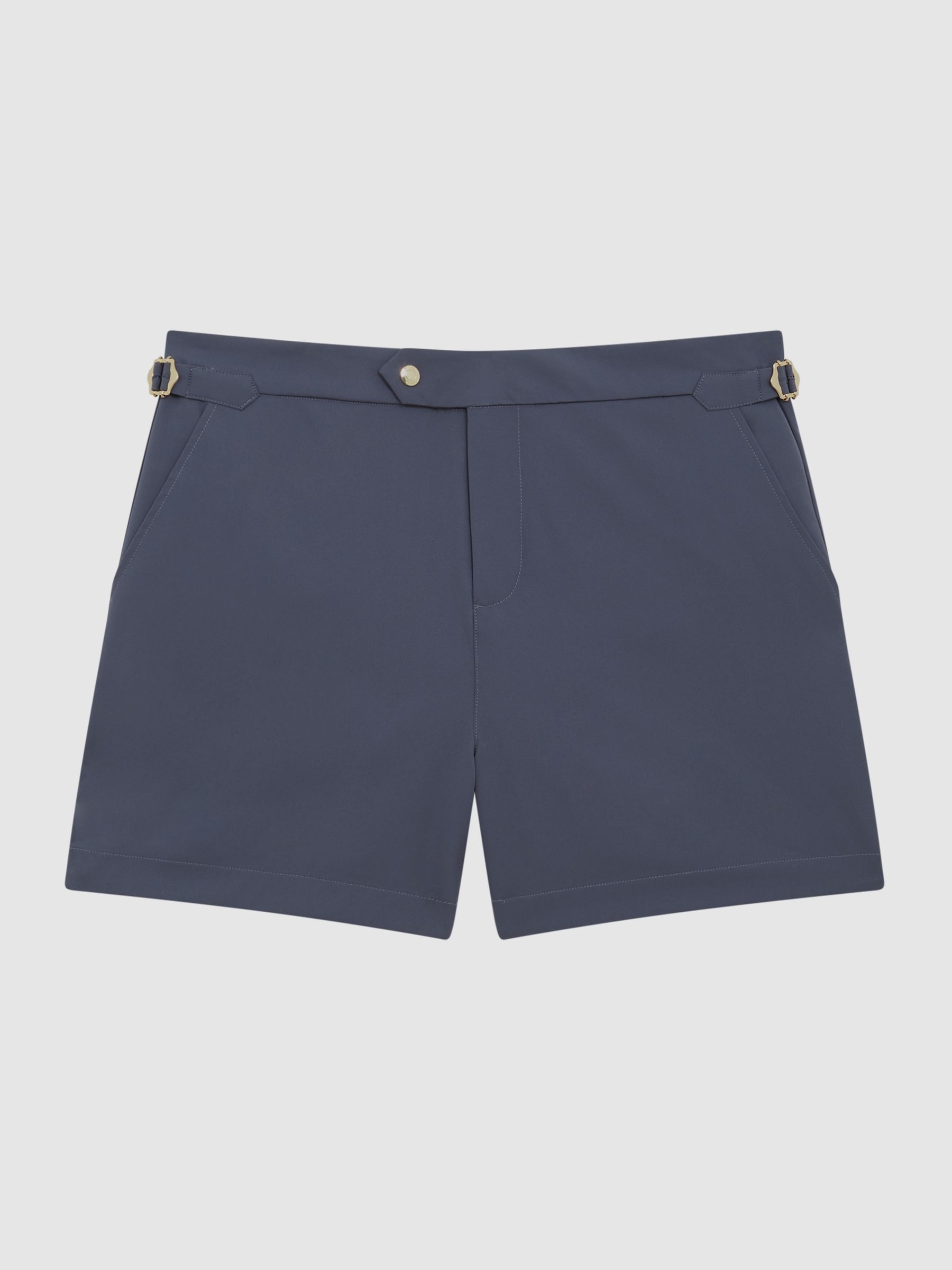 Side Adjuster Swim Shorts in Airforce Blue - Image 2 of 11
