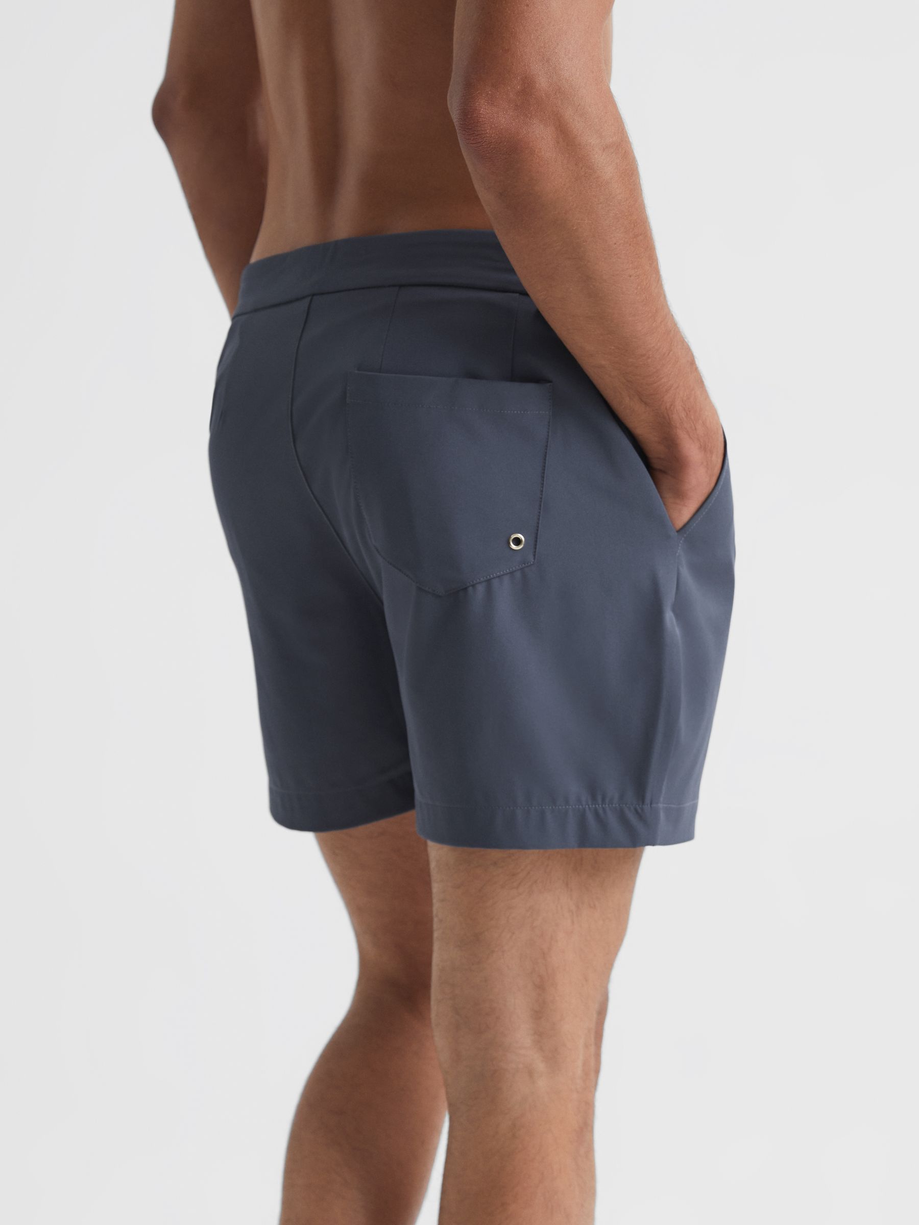 Side Adjuster Swim Shorts in Airforce Blue - Image 5 of 11