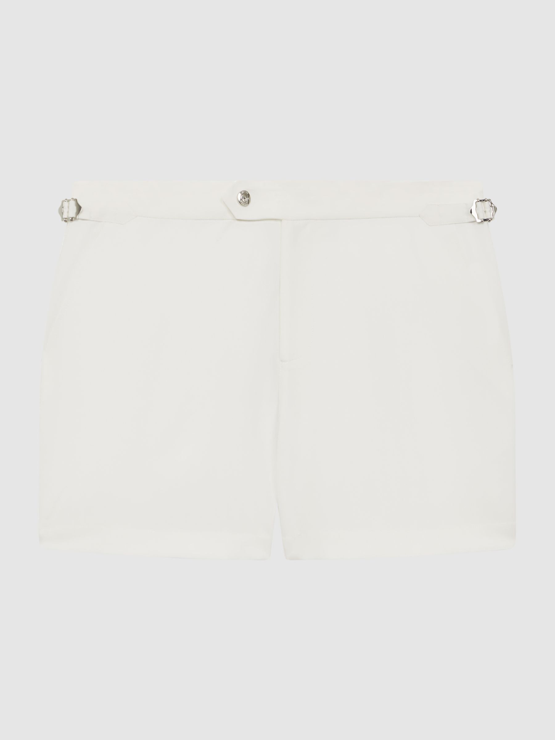 Side-Adjuster Swim Shorts in White - Image 2 of 7
