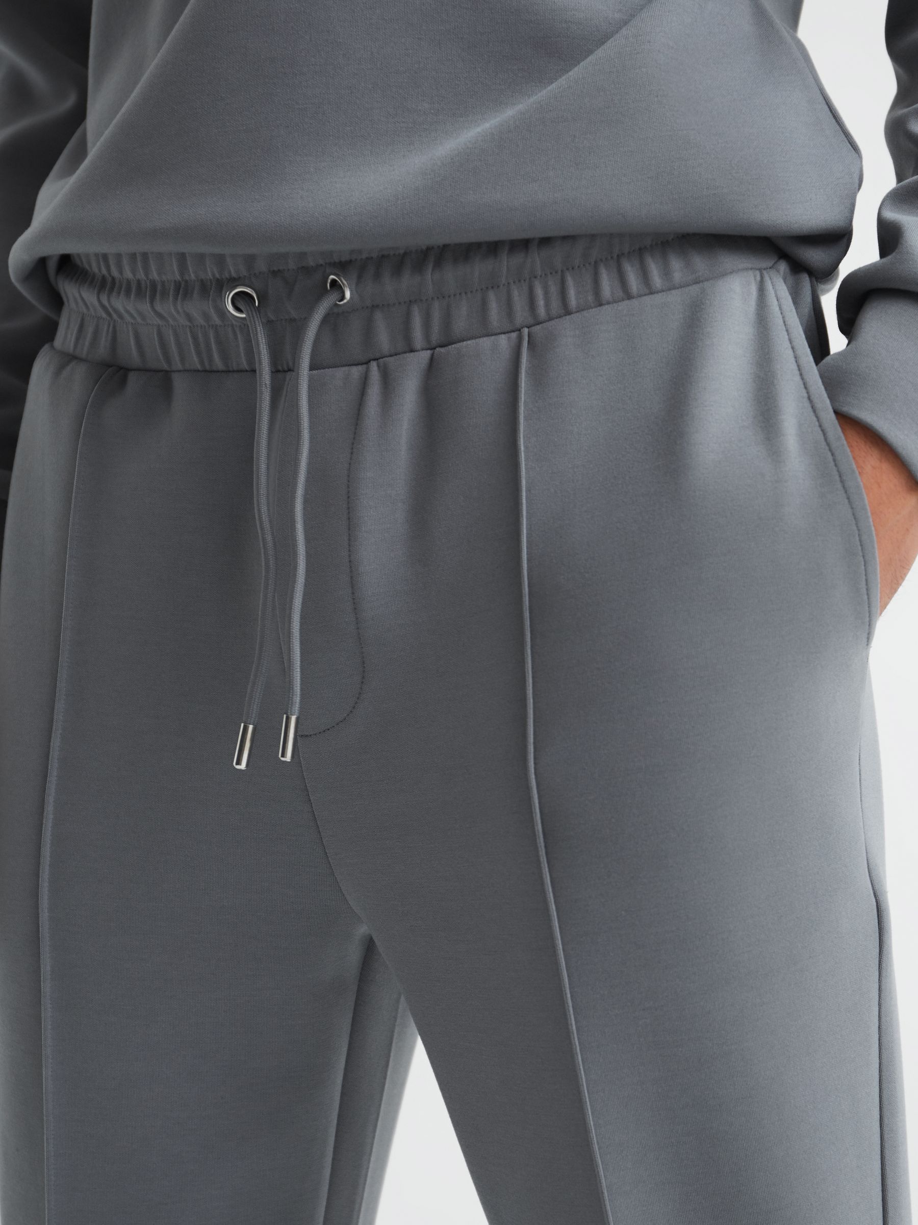 Drawstring Jersey Joggers in Sage Green - Image 4 of 5