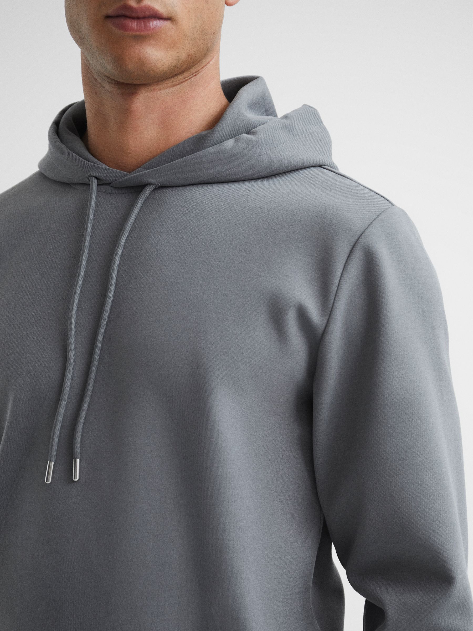 Interlock Jersey Drawstring Hoodie in Sage - Image 4 of 5