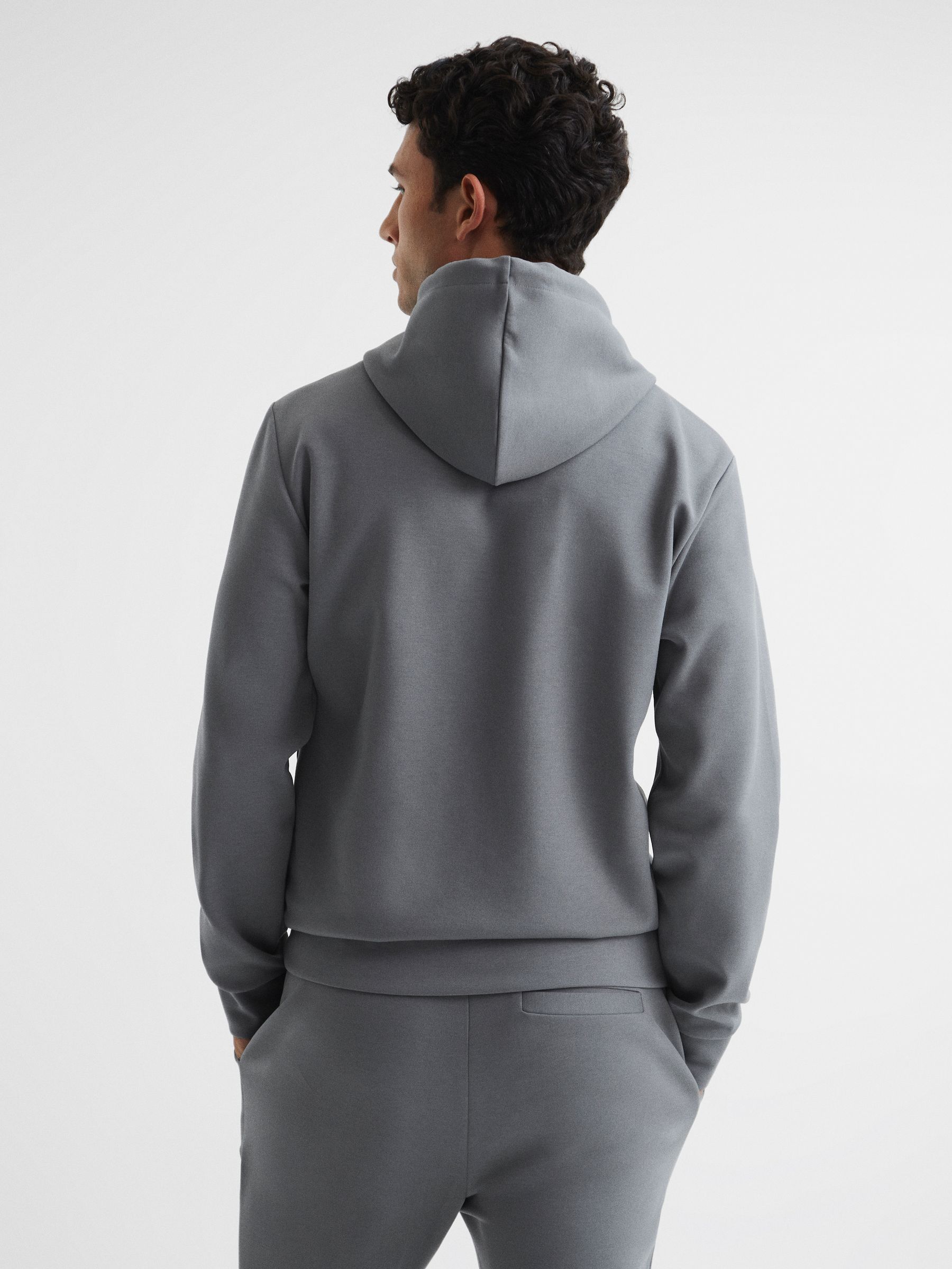 Interlock Jersey Drawstring Hoodie in Sage - Image 5 of 5