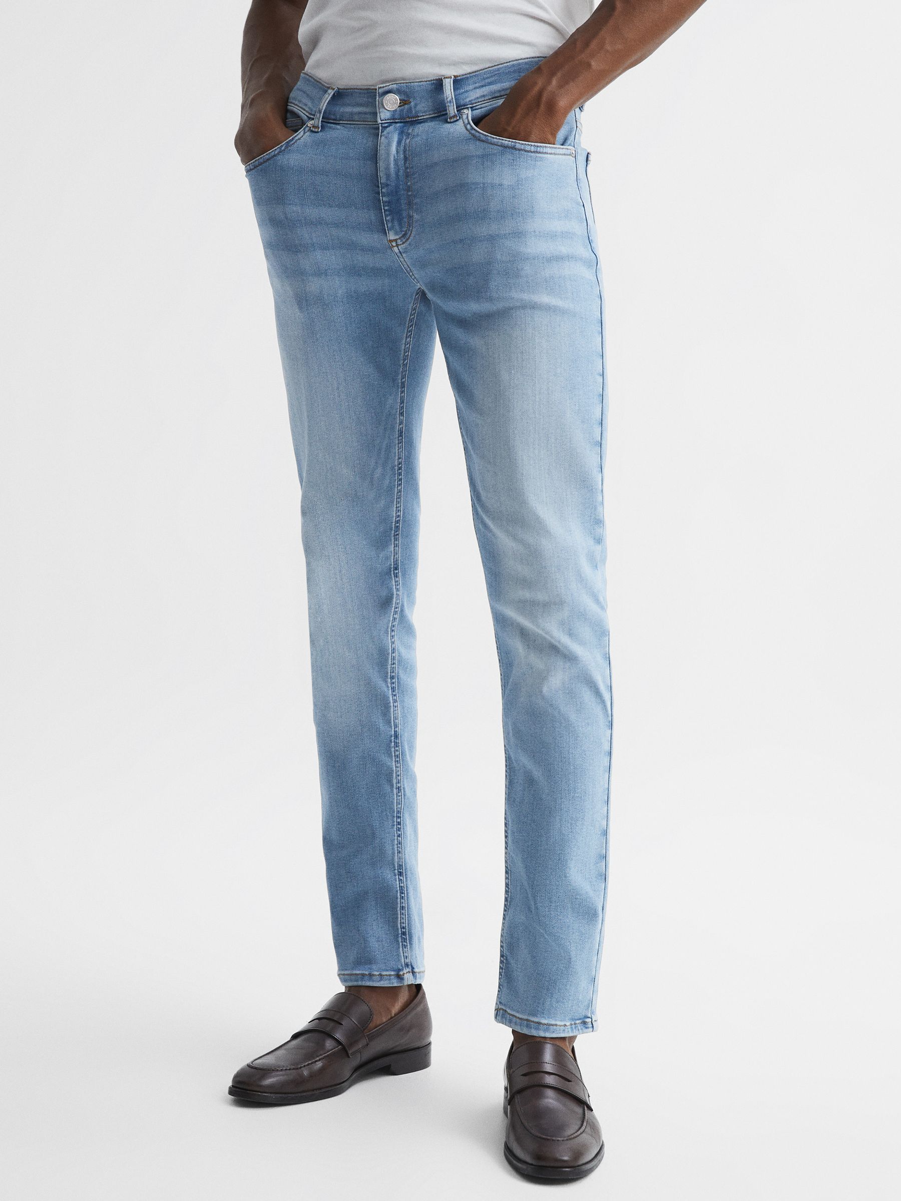 Slim Fit Jeans in Light Wash - Image 1 of 5
