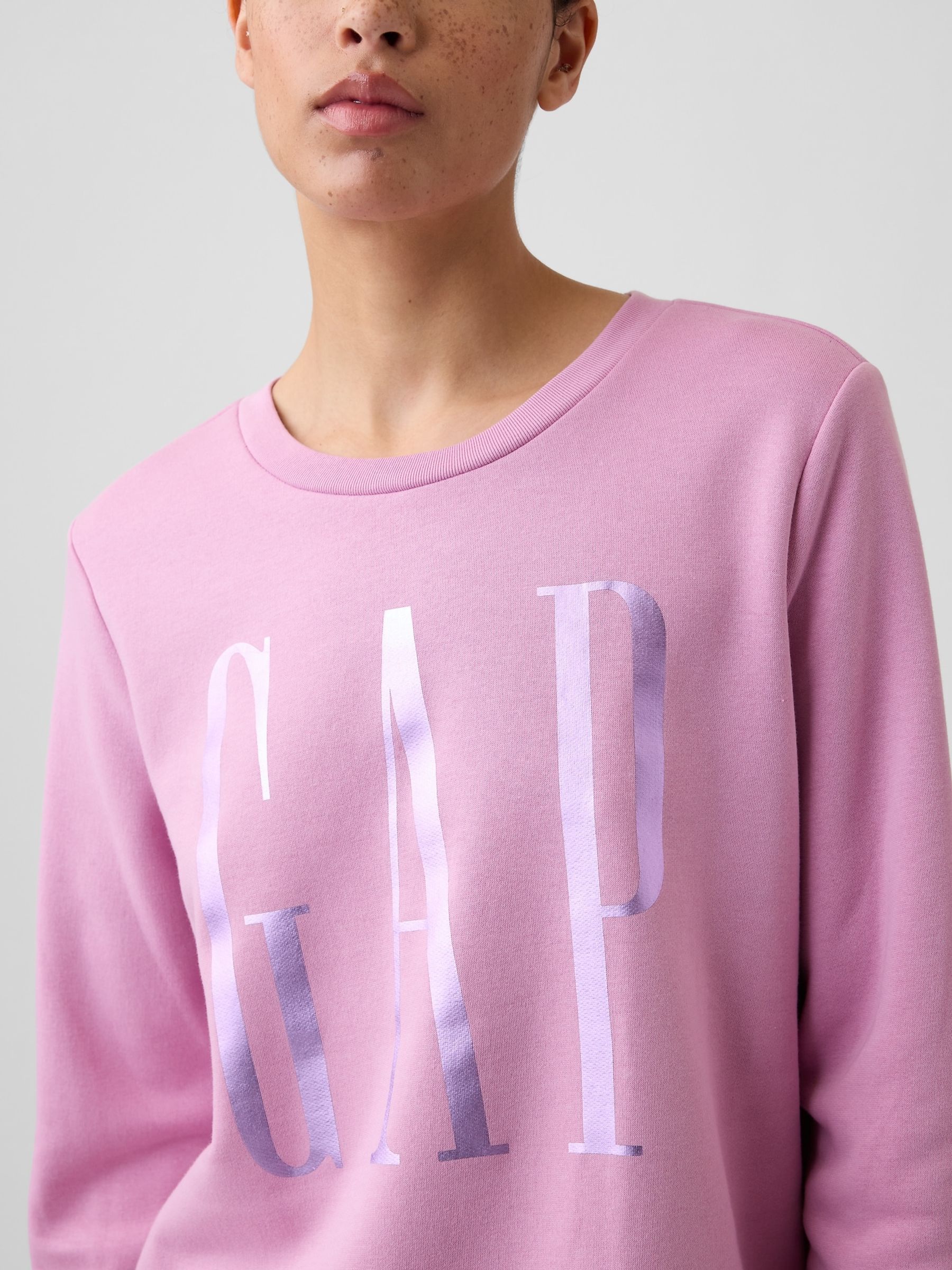 Pink Metallic Relaxed Logo Sweatshirt - Image 4 of 5