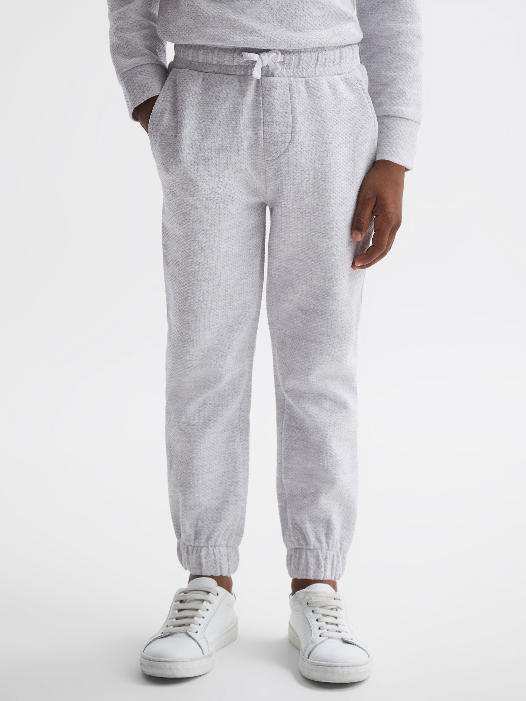 Senior Textured Drawstring Joggers in Soft Grey - Image 1 of 5 Senior Textured Drawstring Joggers in Soft Grey - Image 1 of 5